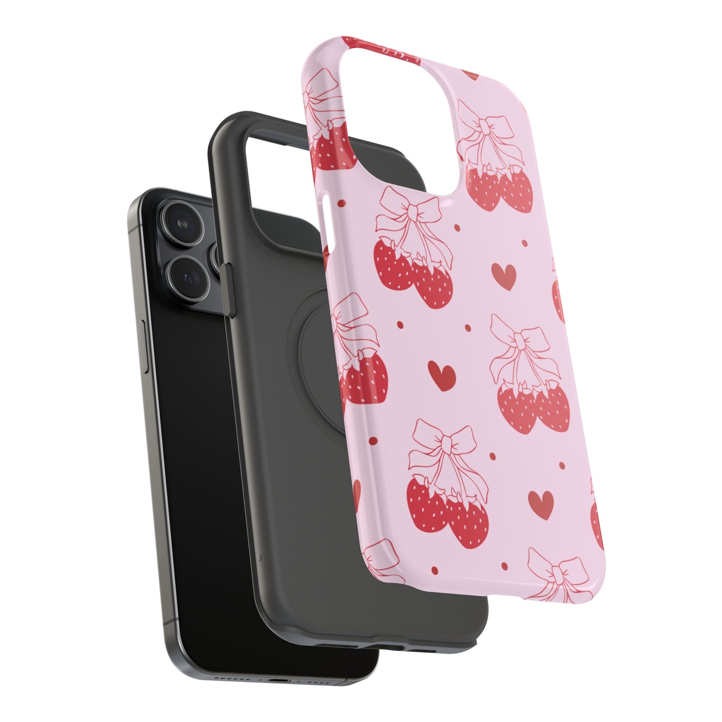 Strawberry Bow Impact-Resistant Phone Case