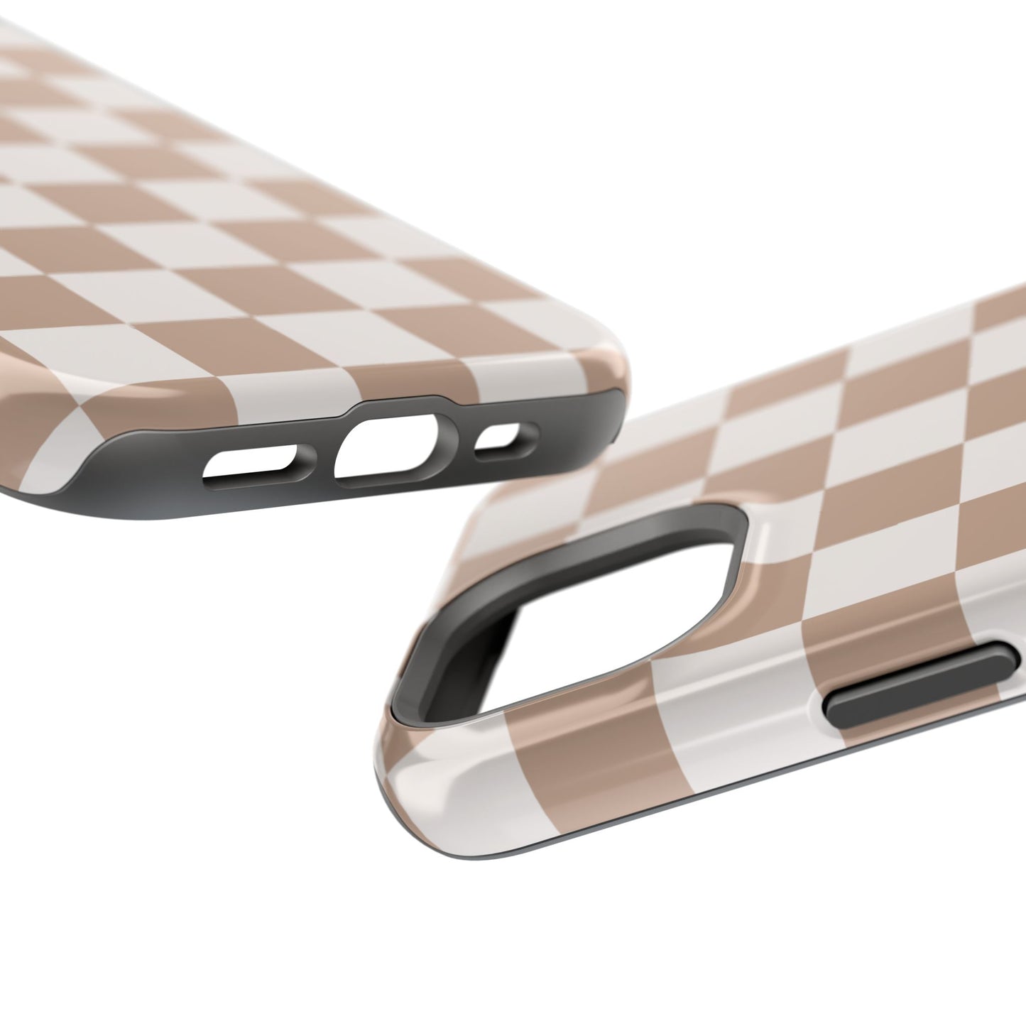 Neutral Checkered Impact-Resistant Phone Case