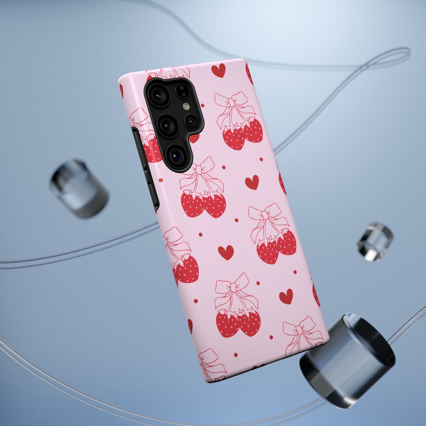 Strawberry Bow Impact-Resistant Phone Case