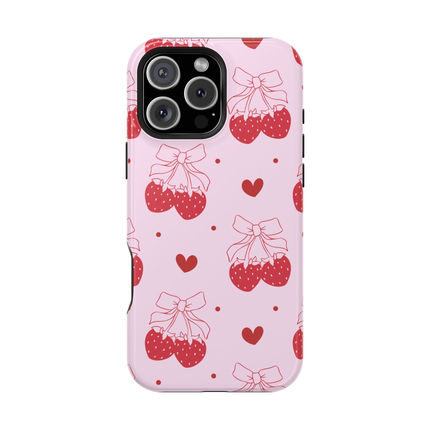 Strawberry Bow Impact-Resistant Phone Case