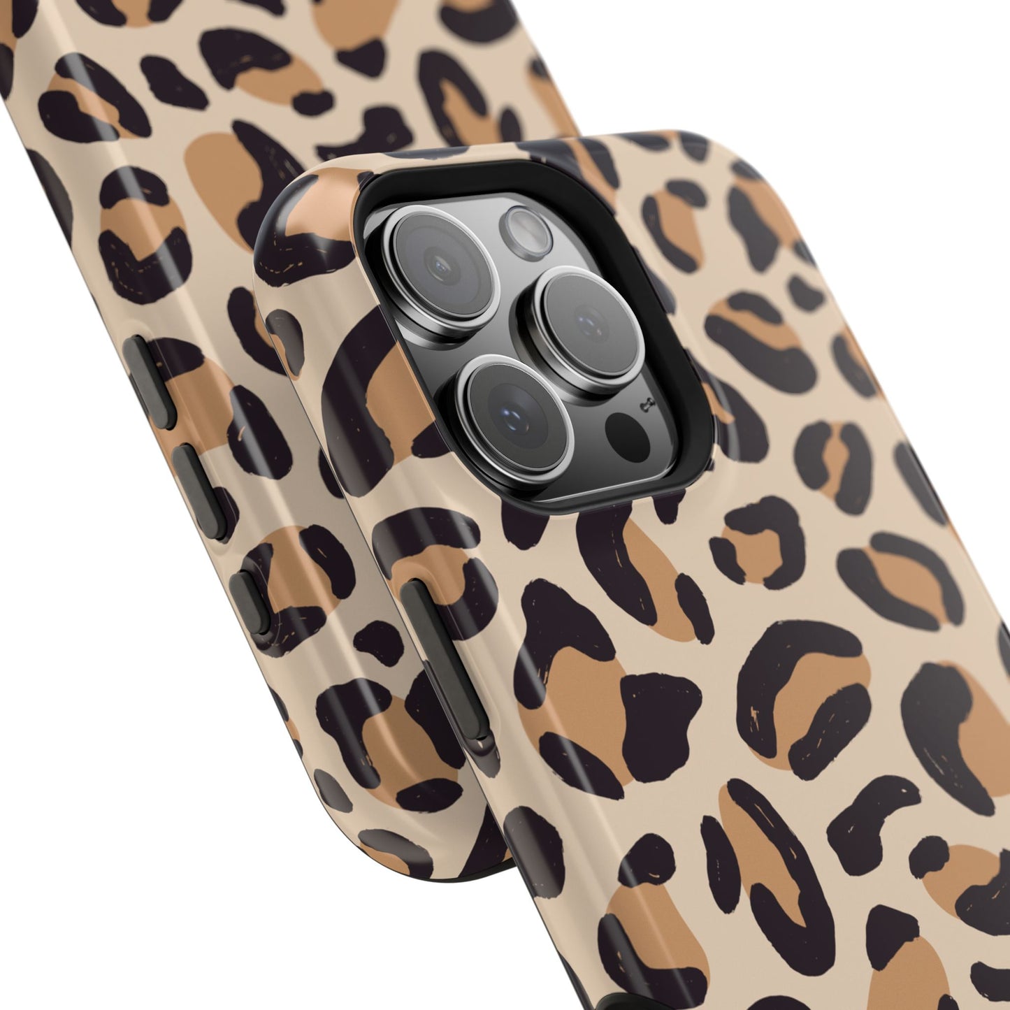Glam Leopard Print Impact-Resistant Phone Case