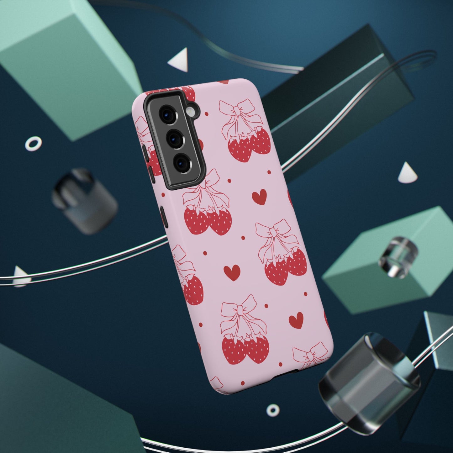 Strawberry Bow Impact-Resistant Phone Case