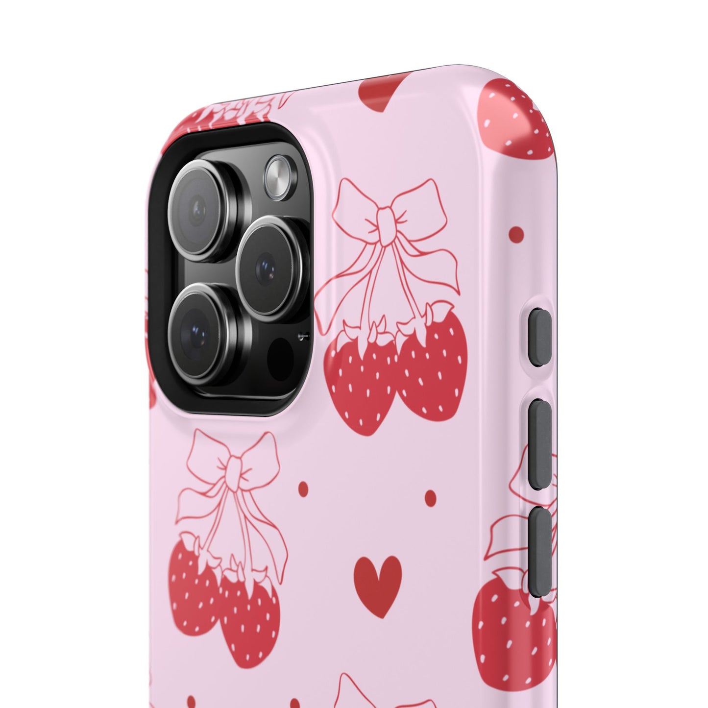 Strawberry Bow Impact-Resistant Phone Case