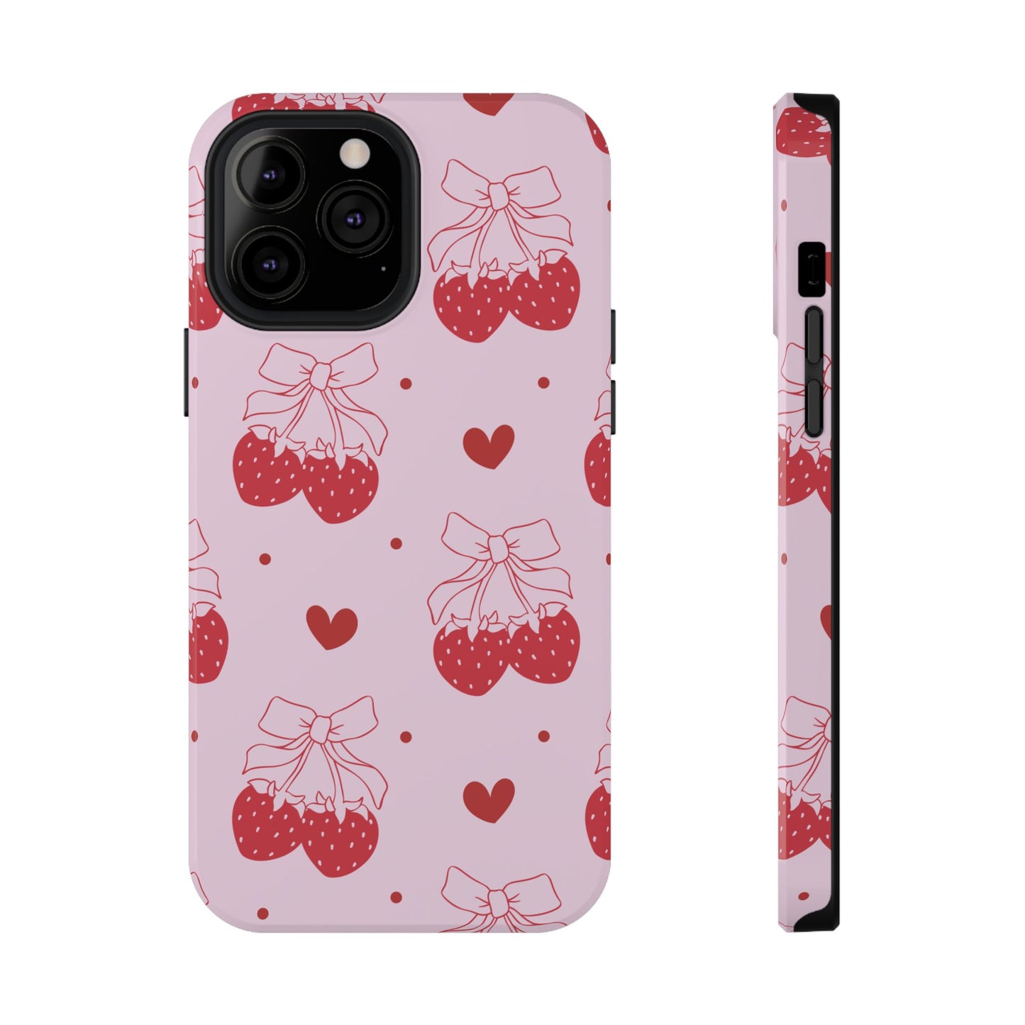 Strawberry Bow Impact-Resistant Phone Case
