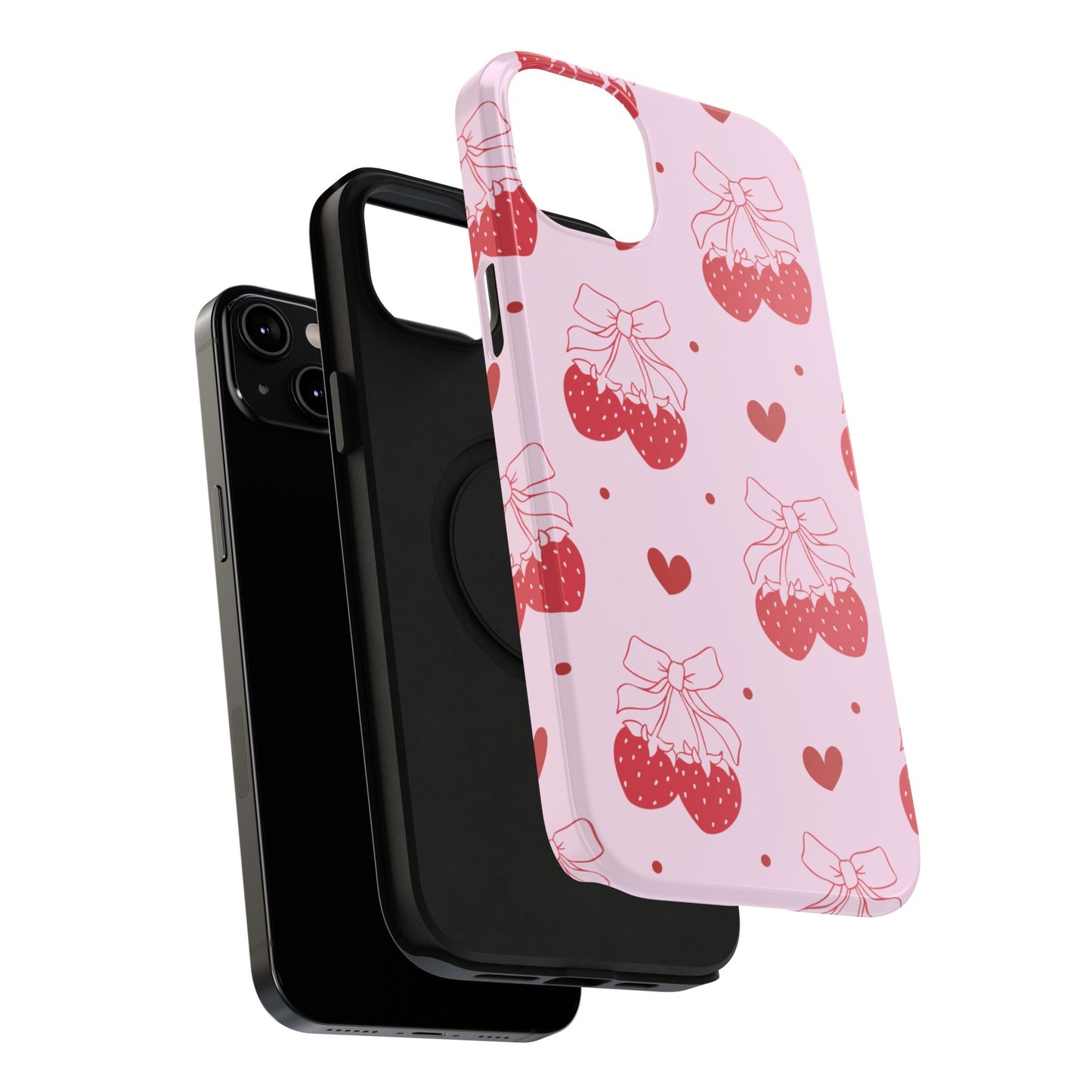 Strawberry Bow Impact-Resistant Phone Case