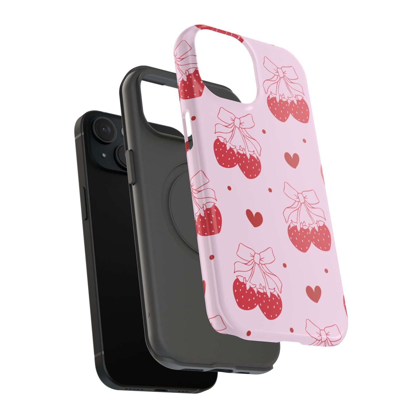 Strawberry Bow Impact-Resistant Phone Case