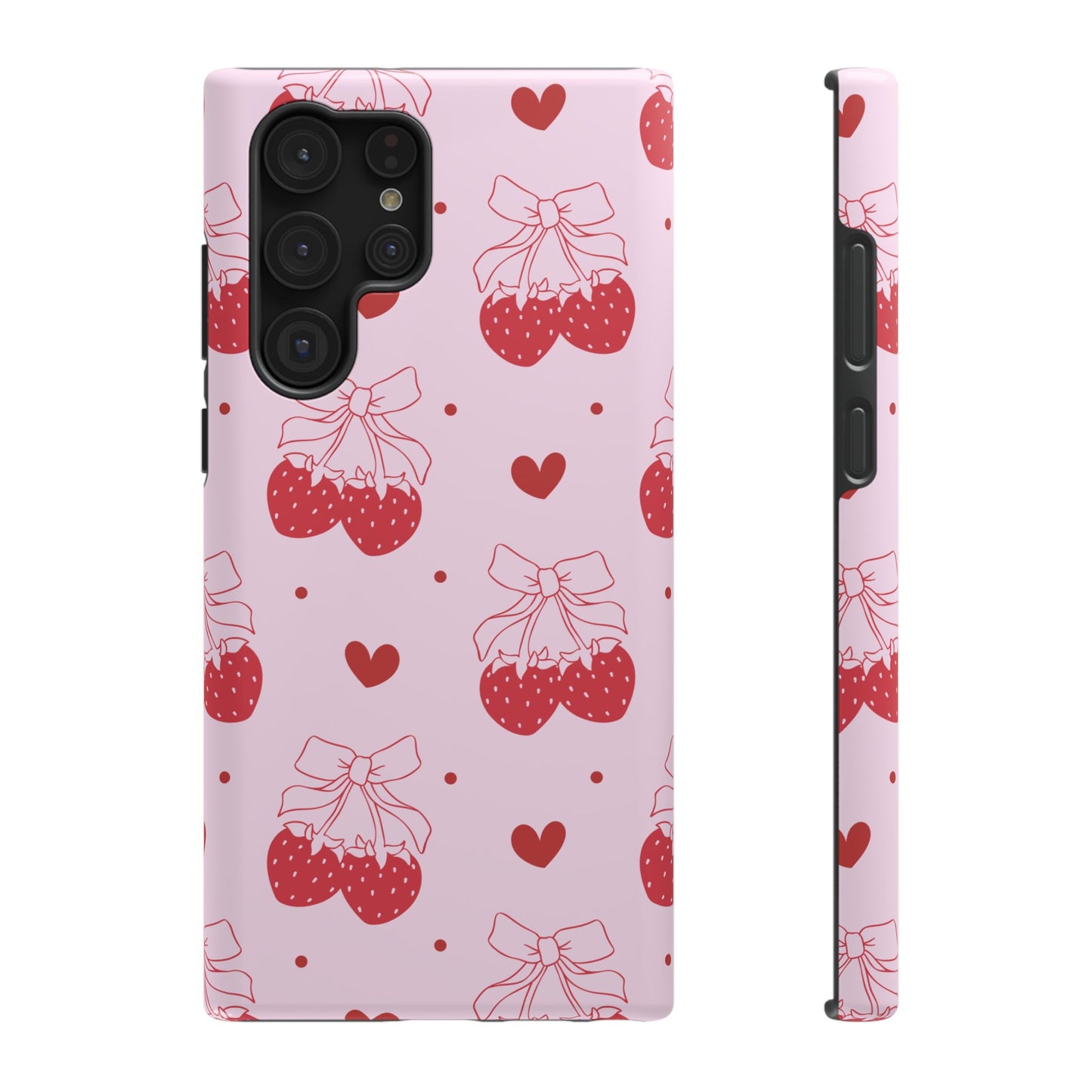 Strawberry Bow Impact-Resistant Phone Case