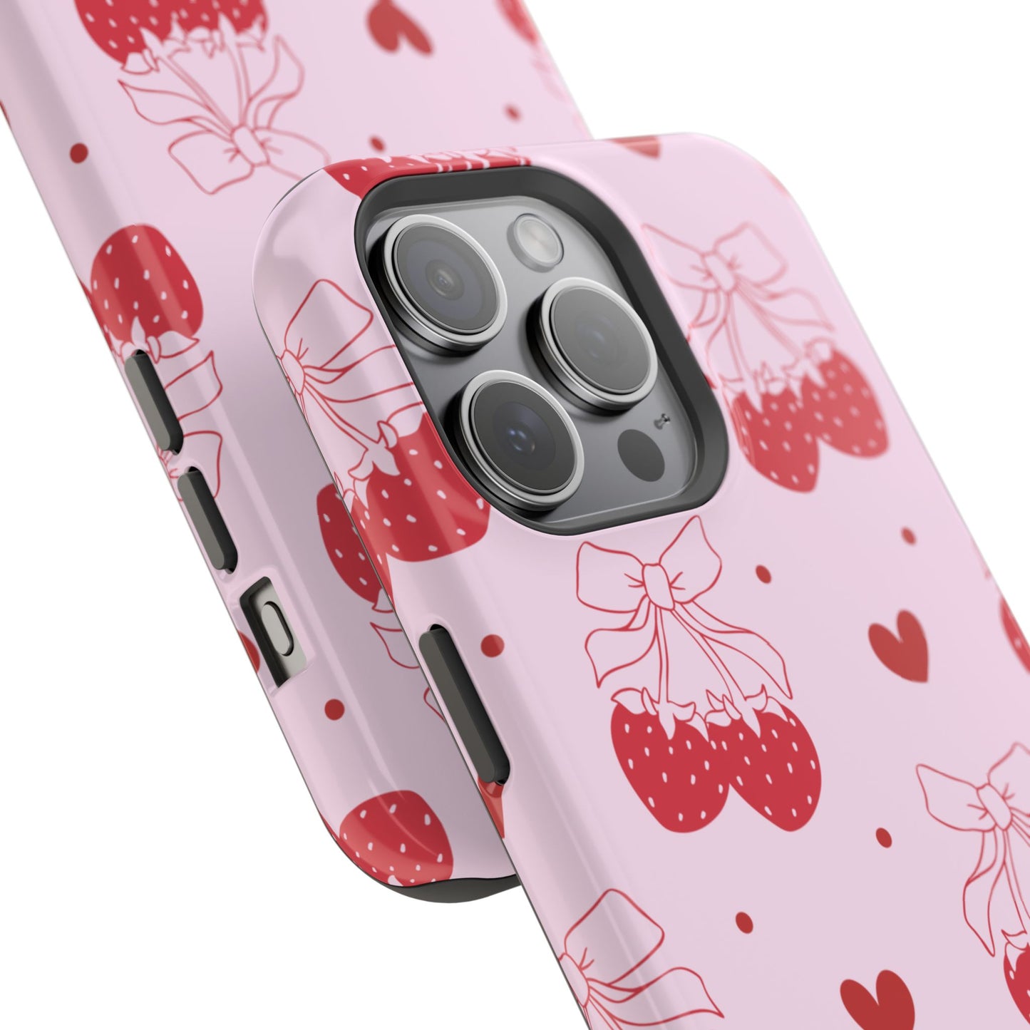 Strawberry Bow Impact-Resistant Phone Case