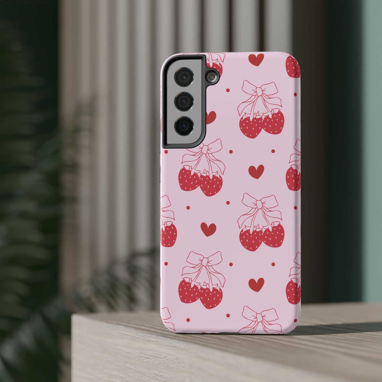 Strawberry Bow Impact-Resistant Phone Case