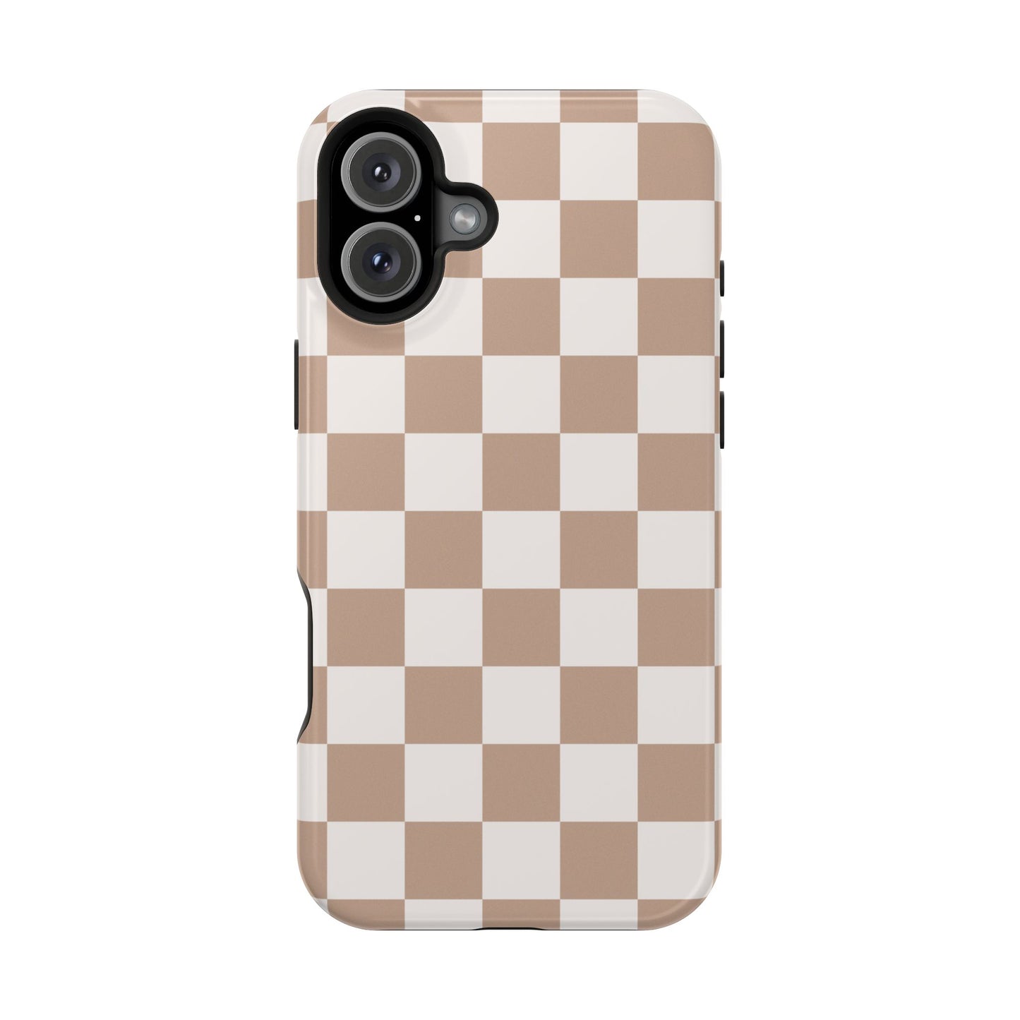 Neutral Checkered Impact-Resistant Phone Case