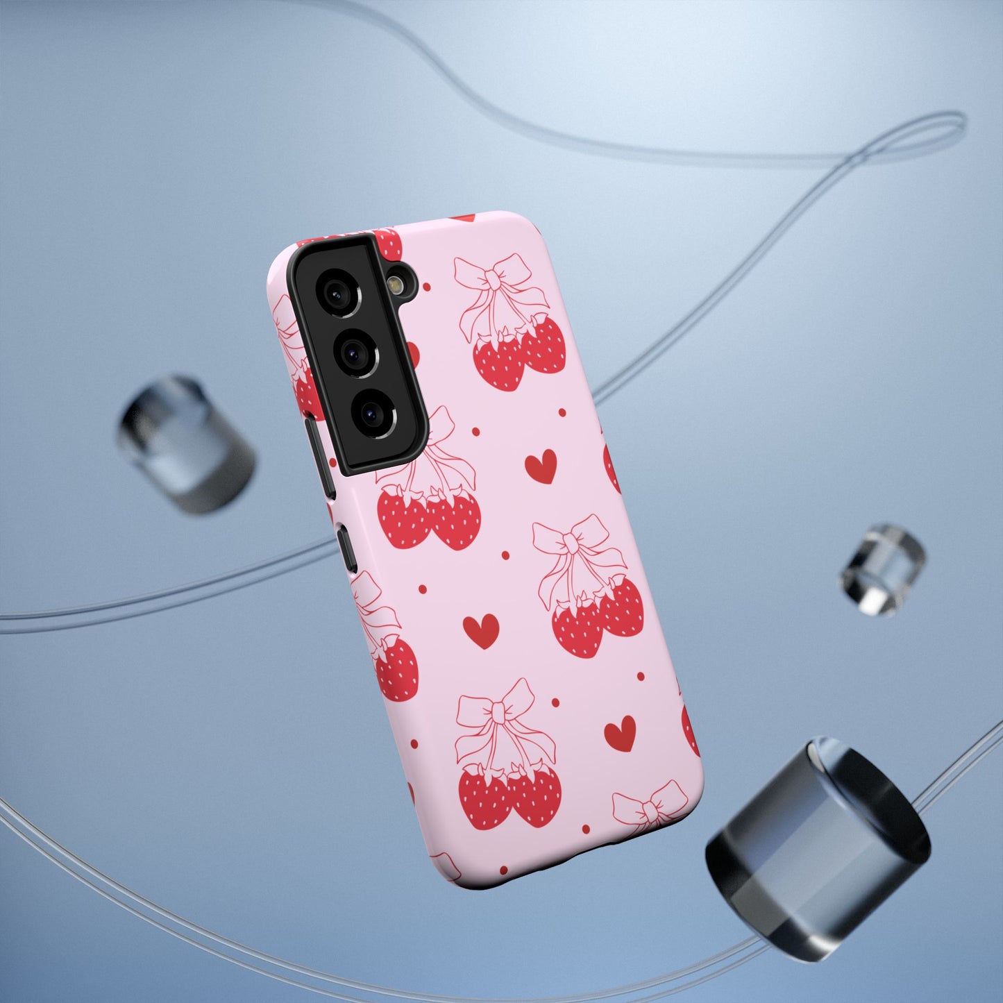 Strawberry Bow Impact-Resistant Phone Case
