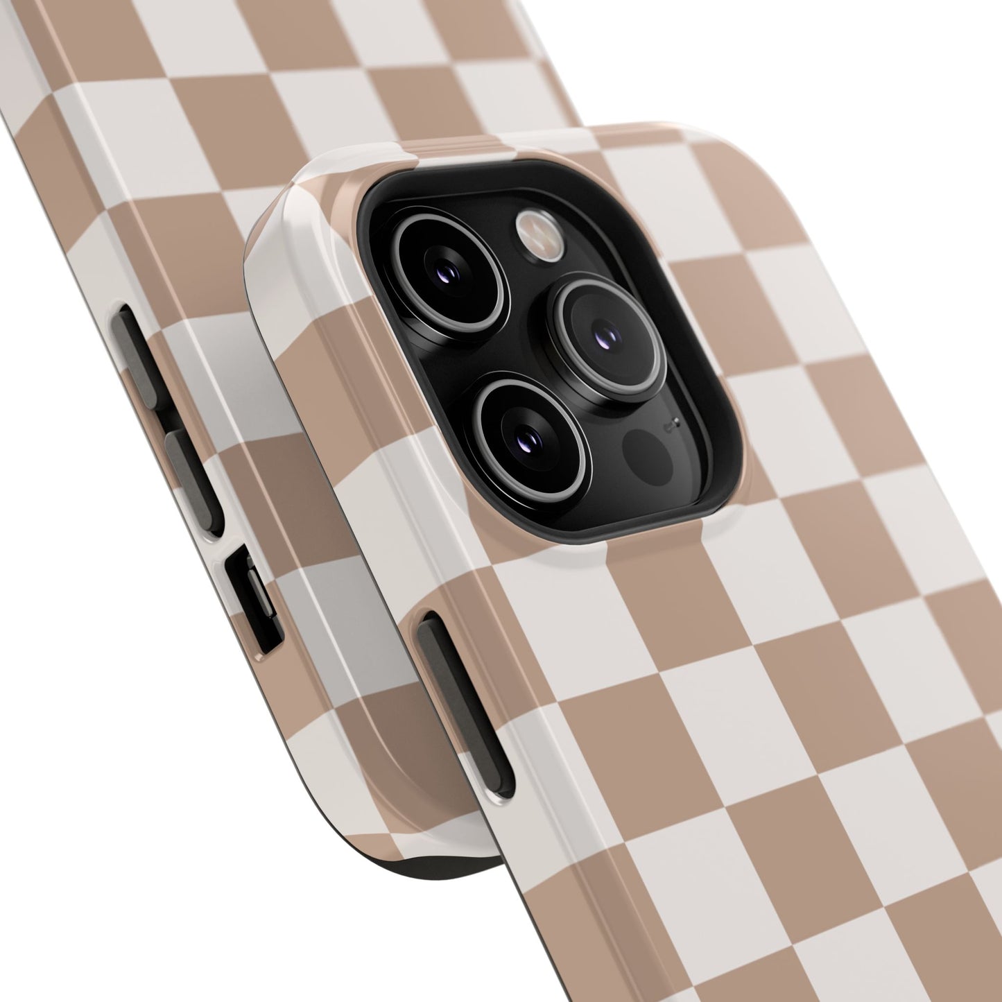 Neutral Checkered Impact-Resistant Phone Case