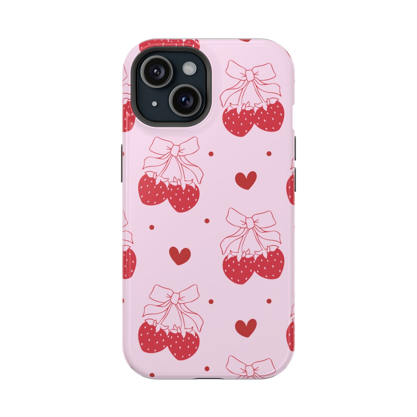 Strawberry Bow Impact-Resistant Phone Case