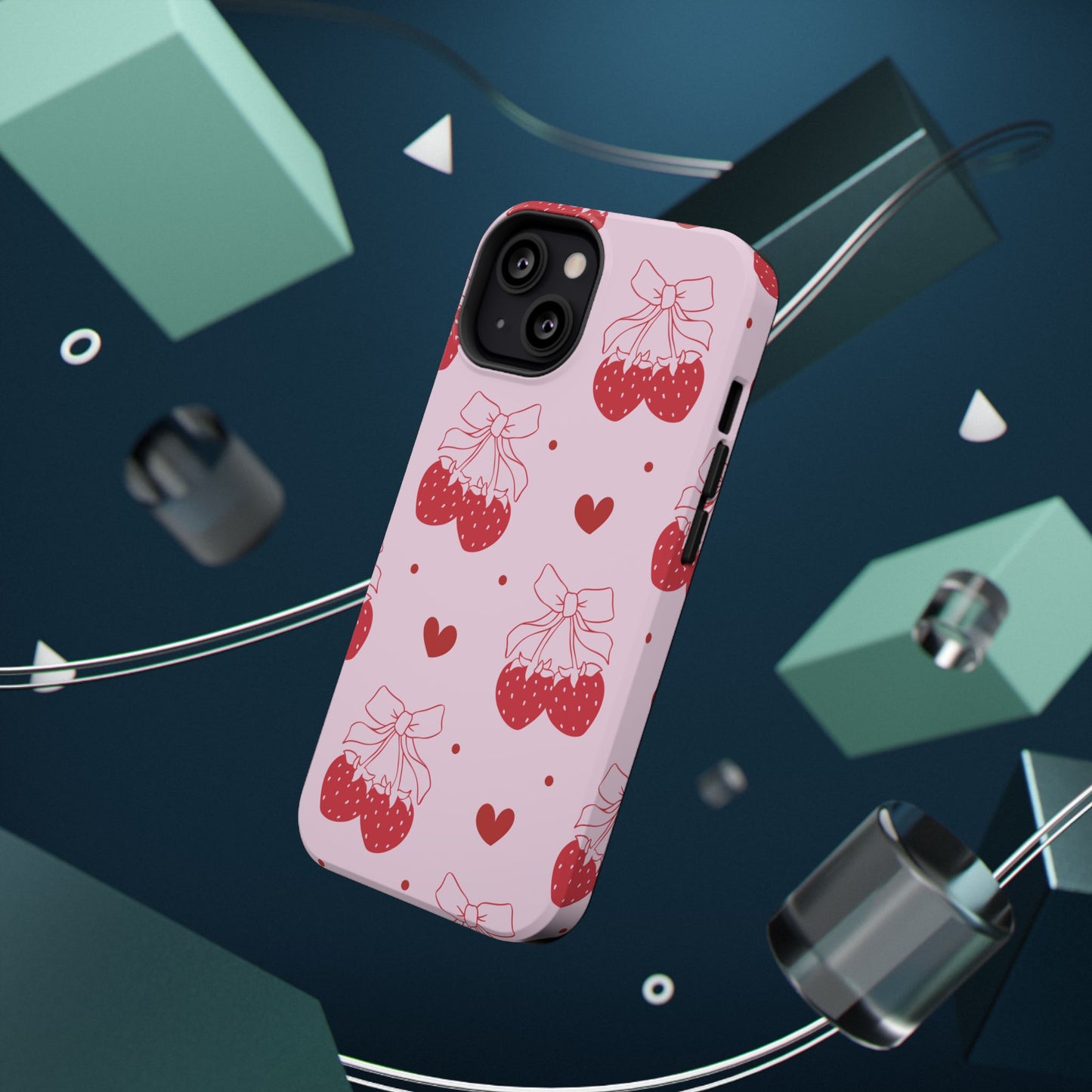 Strawberry Bow Impact-Resistant Phone Case