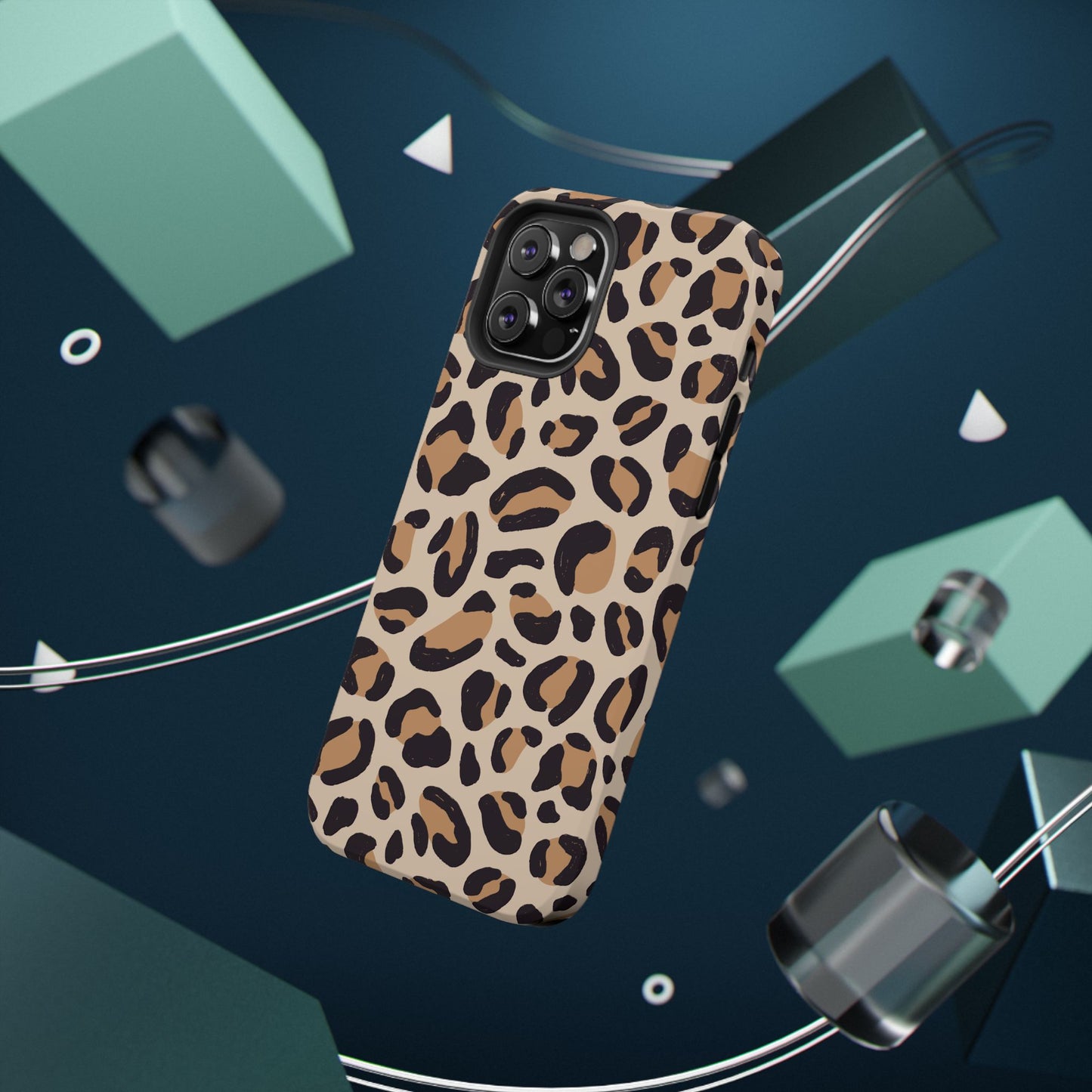 Glam Leopard Print Impact-Resistant Phone Case