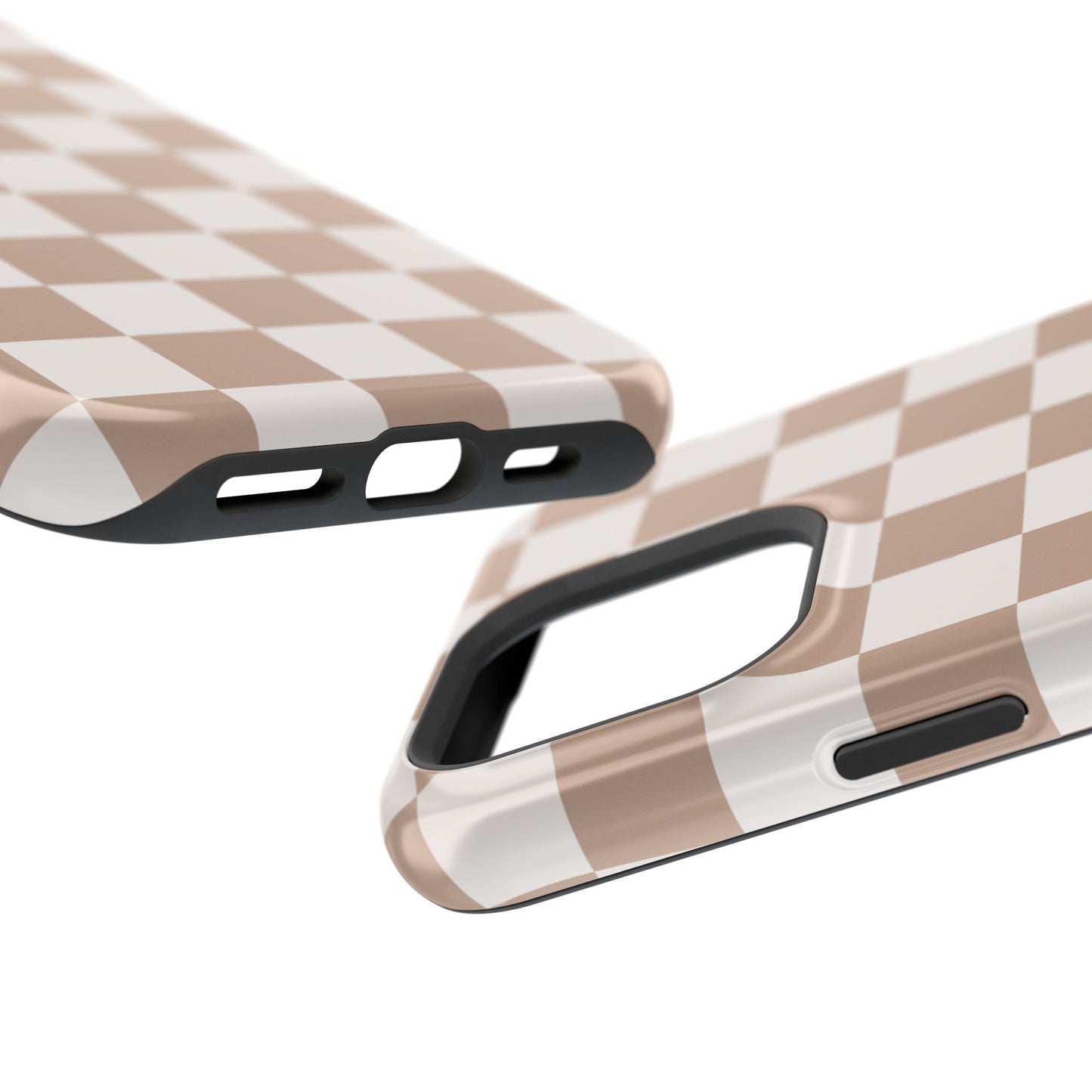 Neutral Checkered Impact-Resistant Phone Case