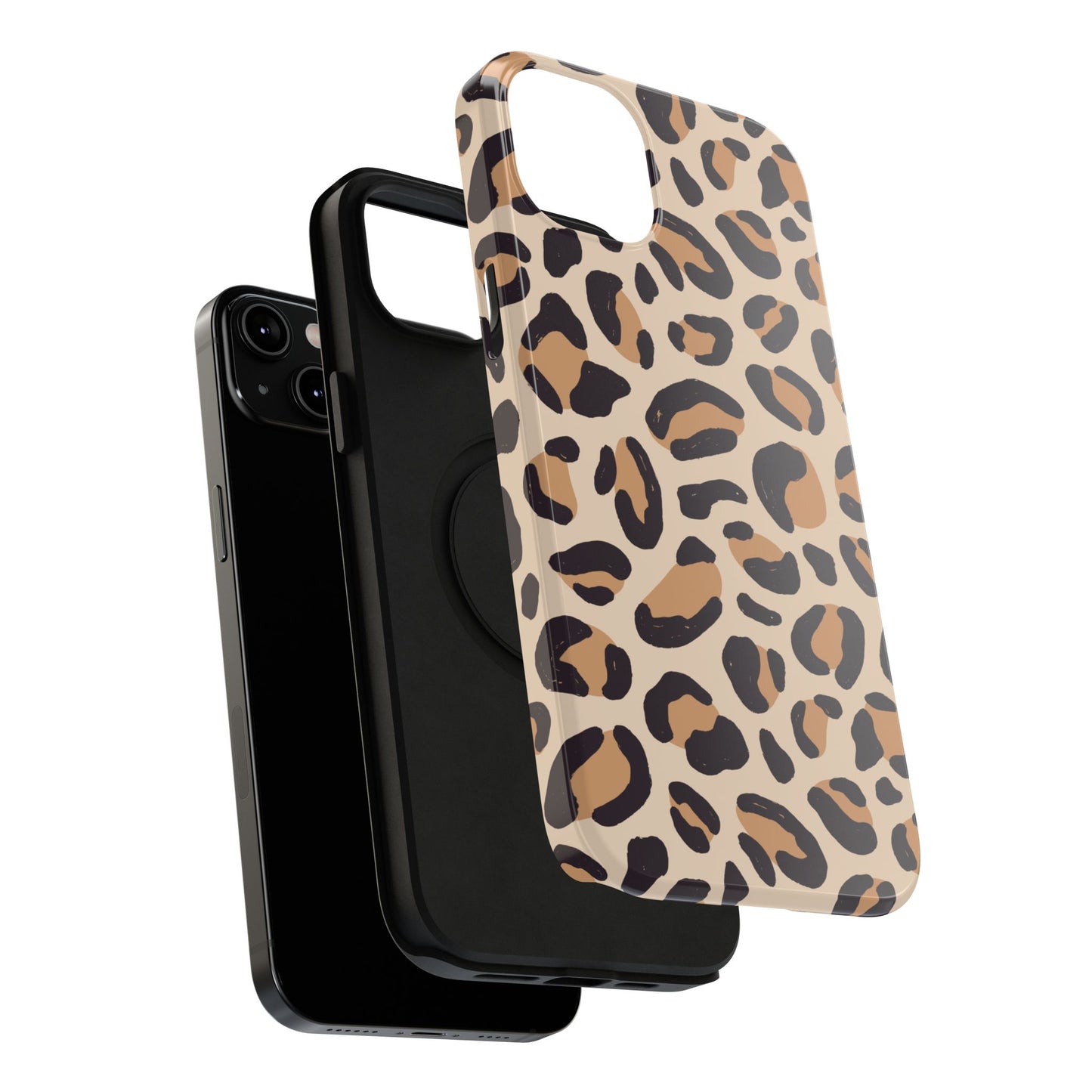 Glam Leopard Print Impact-Resistant Phone Case