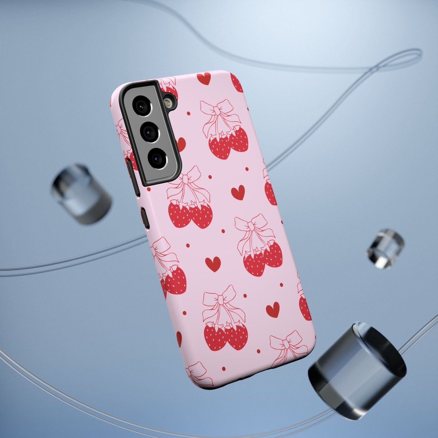 Strawberry Bow Impact-Resistant Phone Case