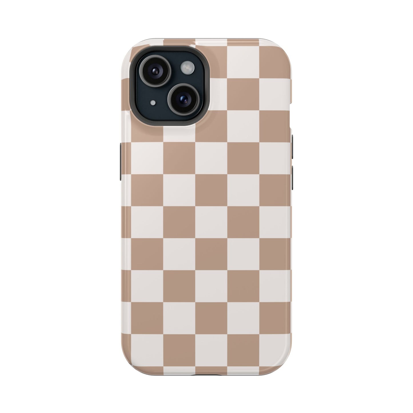 Neutral Checkered Impact-Resistant Phone Case