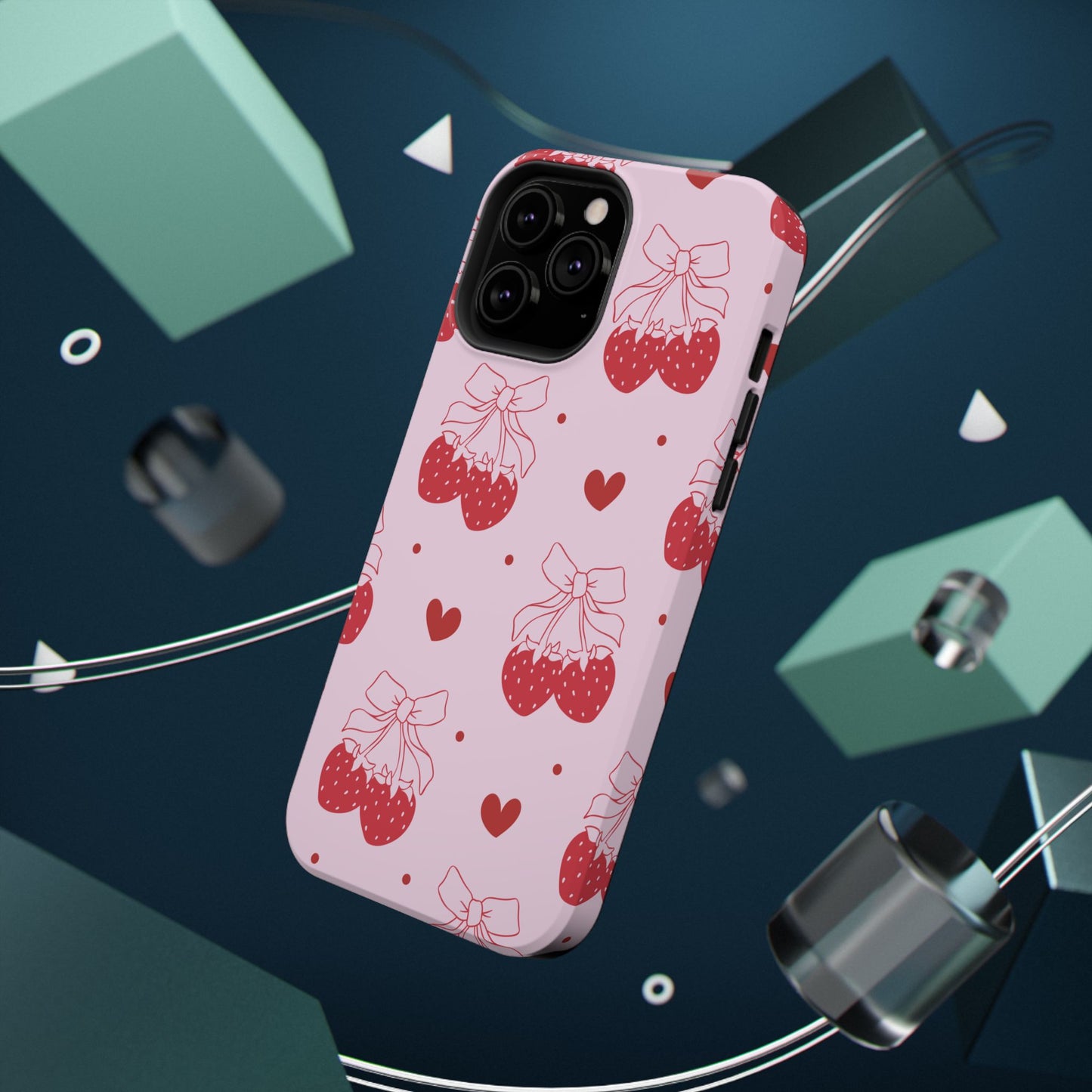 Strawberry Bow Impact-Resistant Phone Case