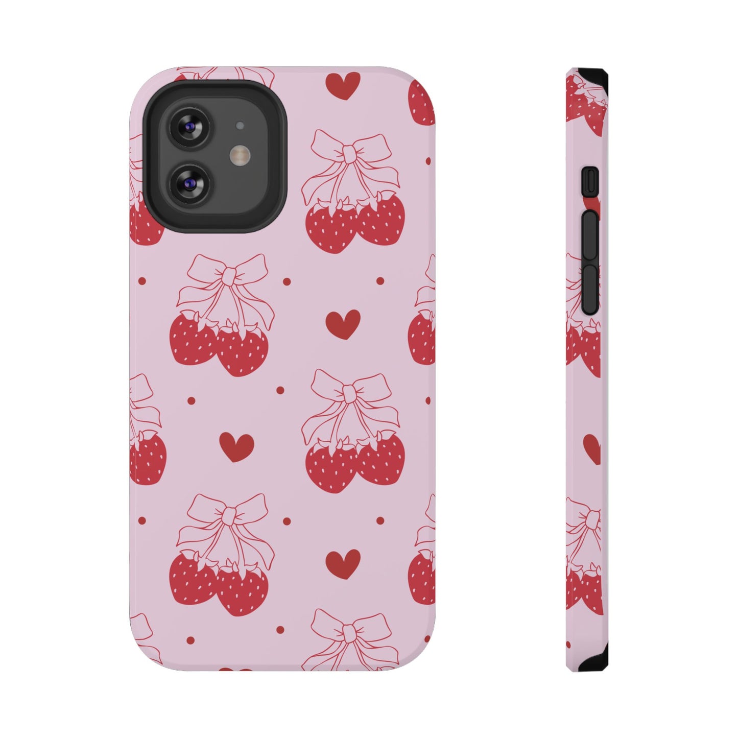 Strawberry Bow Impact-Resistant Phone Case