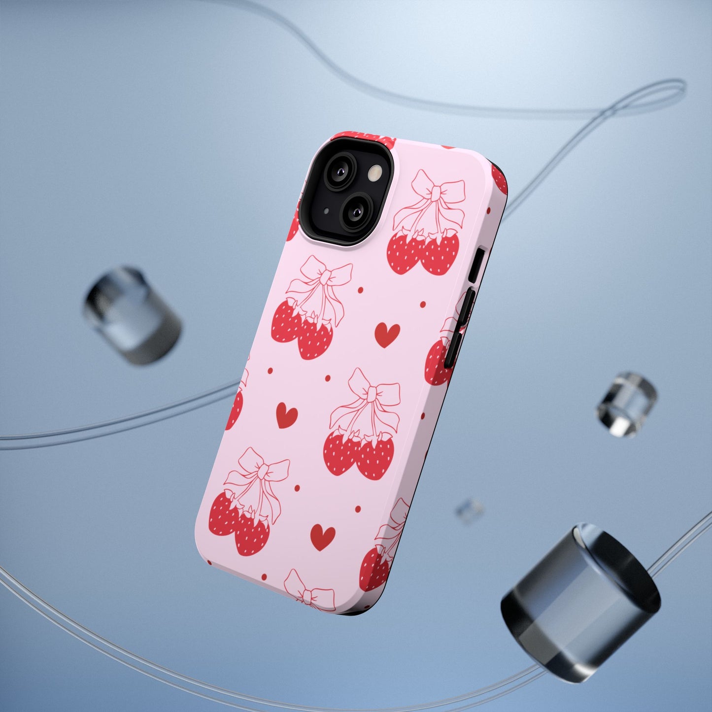 Strawberry Bow Impact-Resistant Phone Case