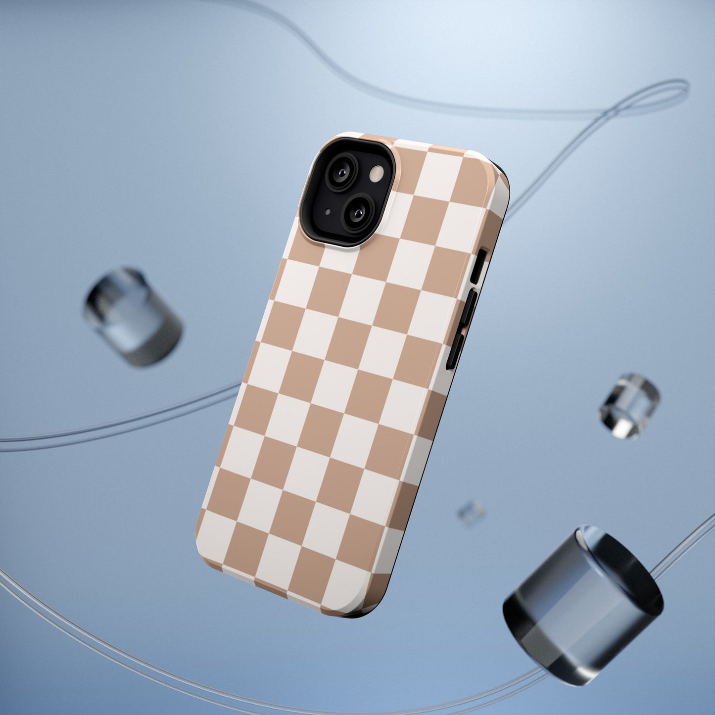 Neutral Checkered Impact-Resistant Phone Case