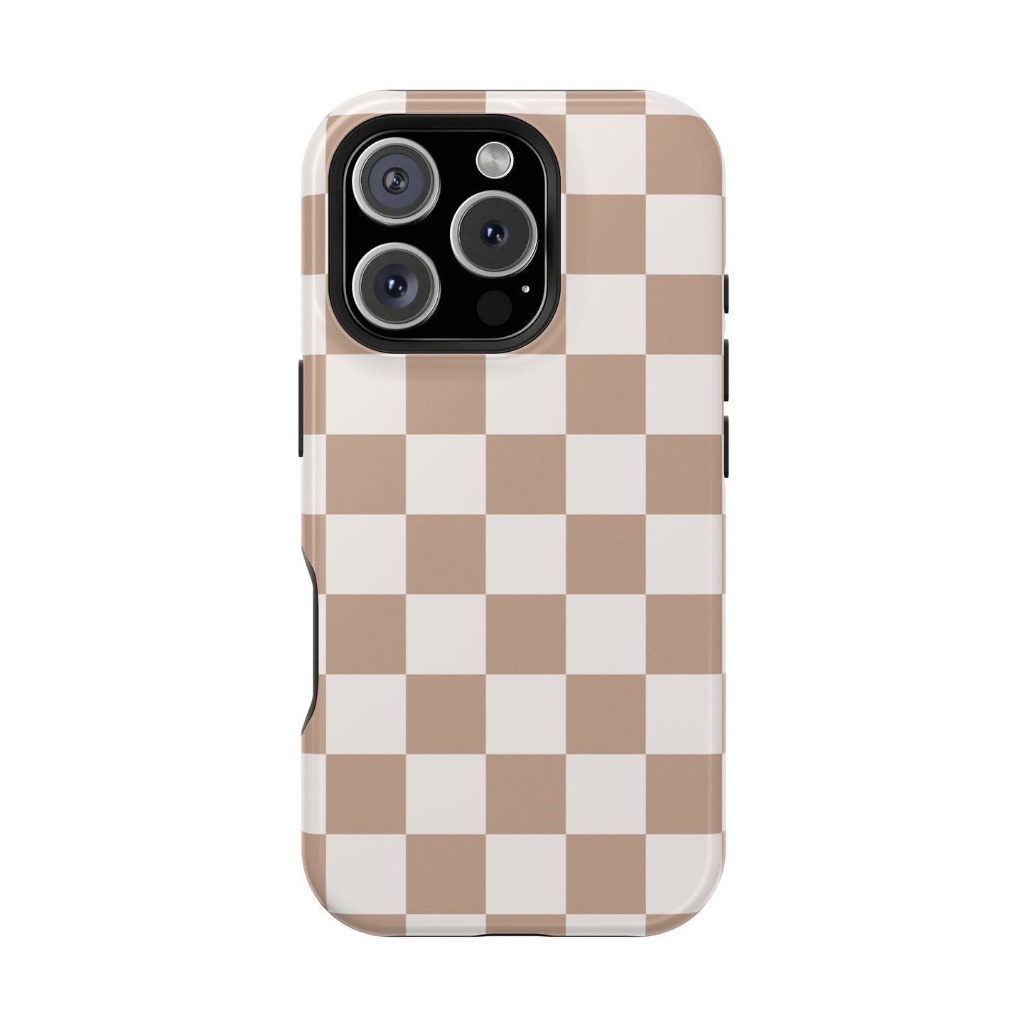 Neutral Checkered Impact-Resistant Phone Case