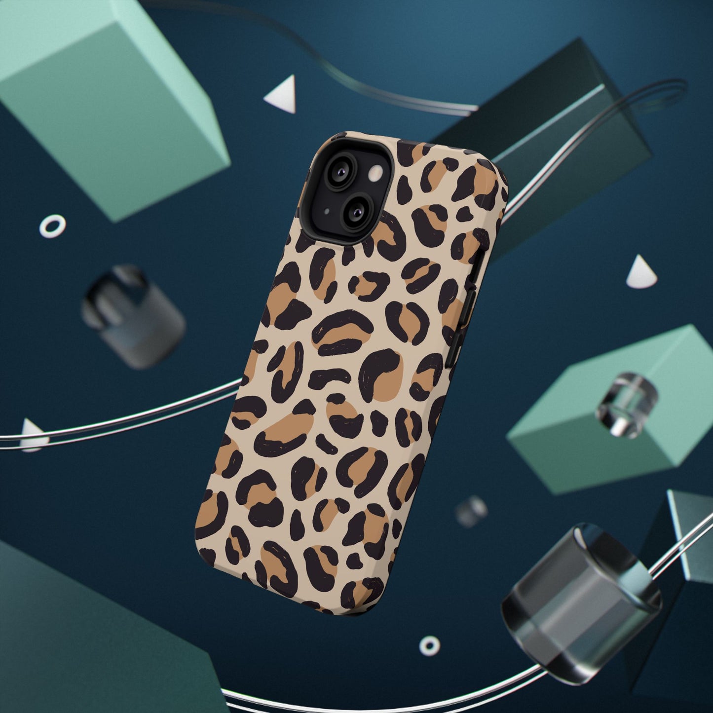 Glam Leopard Print Impact-Resistant Phone Case
