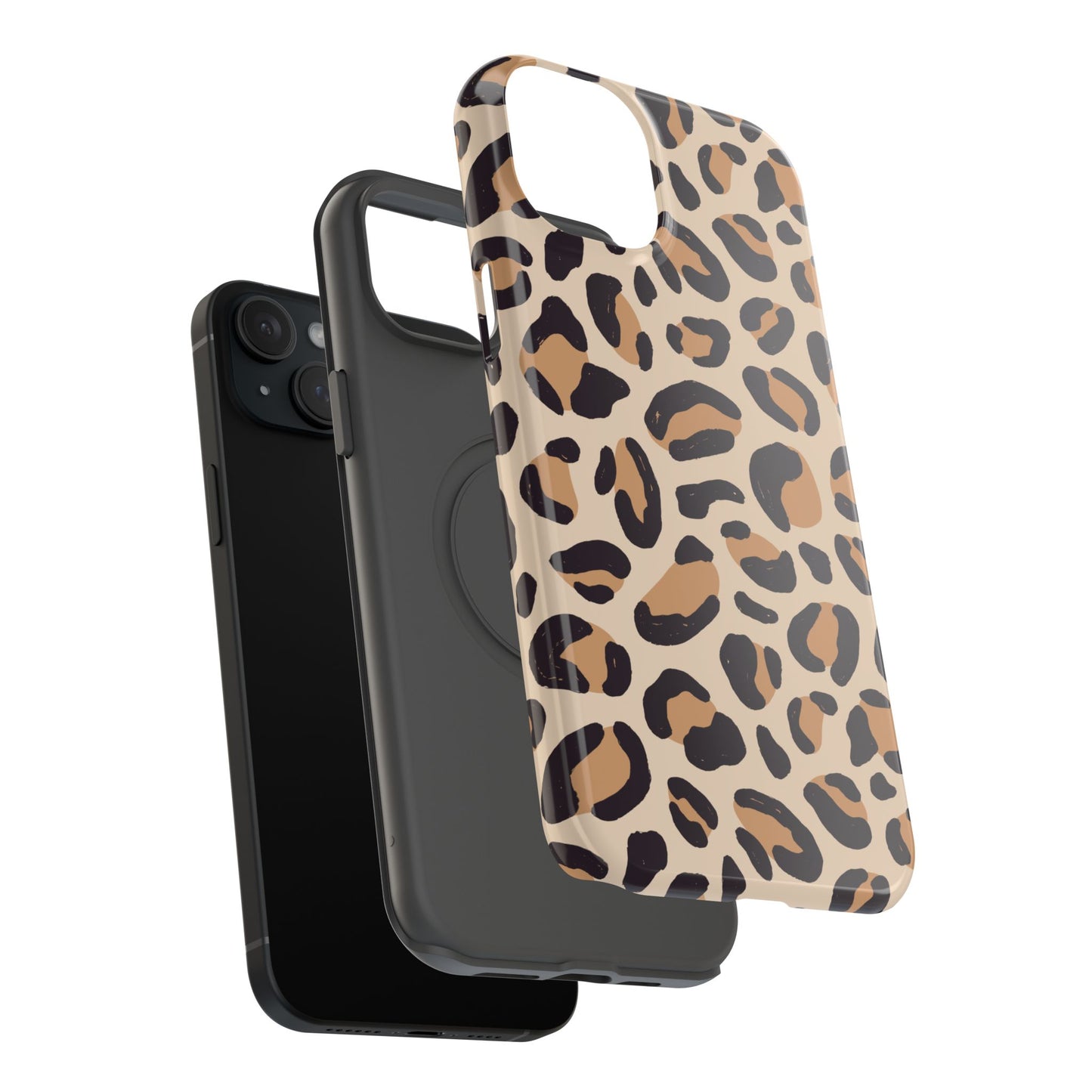 Glam Leopard Print Impact-Resistant Phone Case