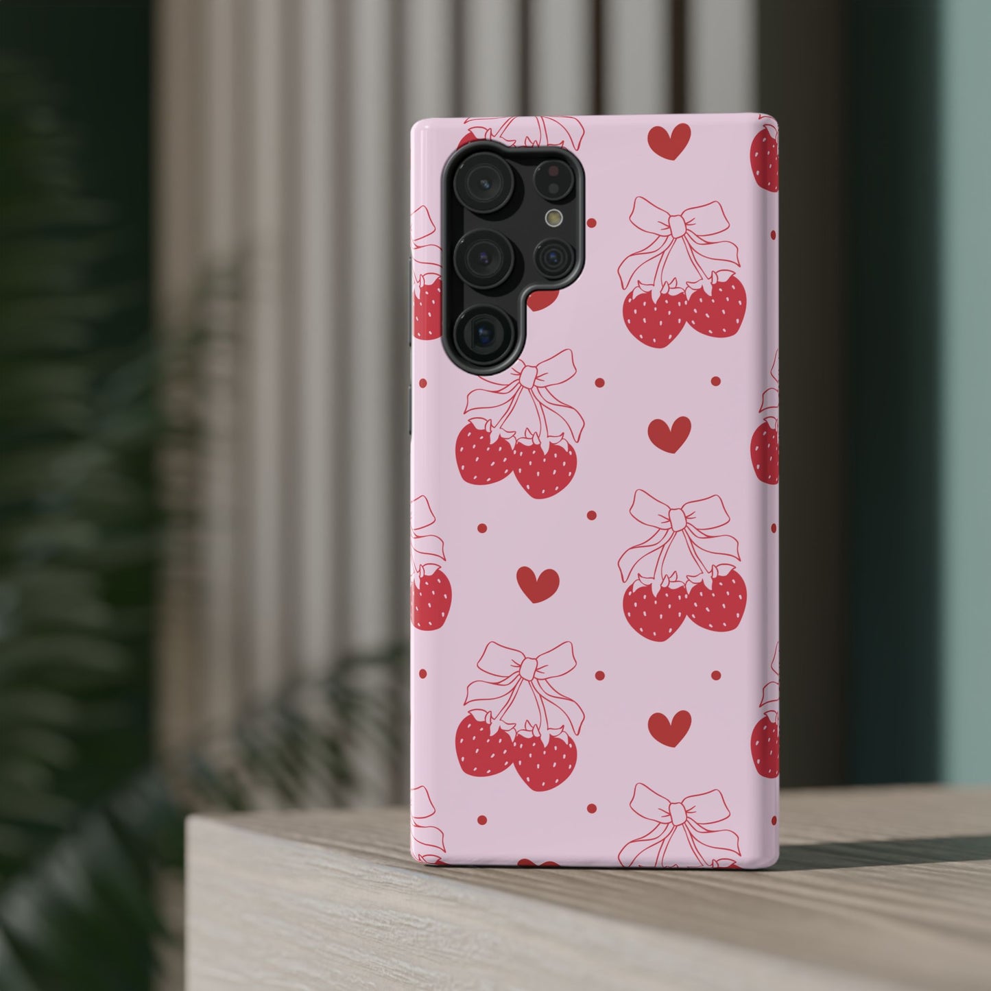 Strawberry Bow Impact-Resistant Phone Case