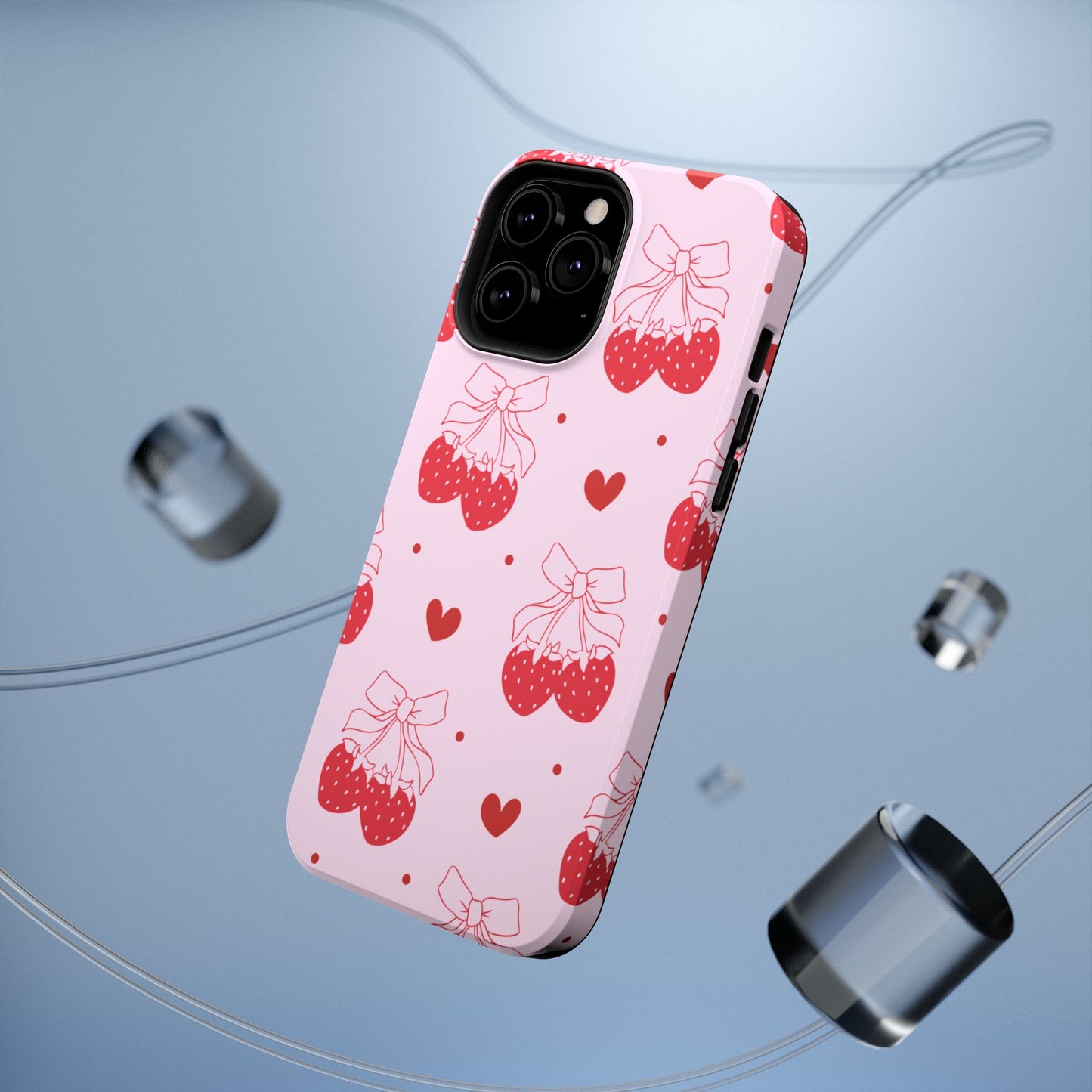 Strawberry Bow Impact-Resistant Phone Case
