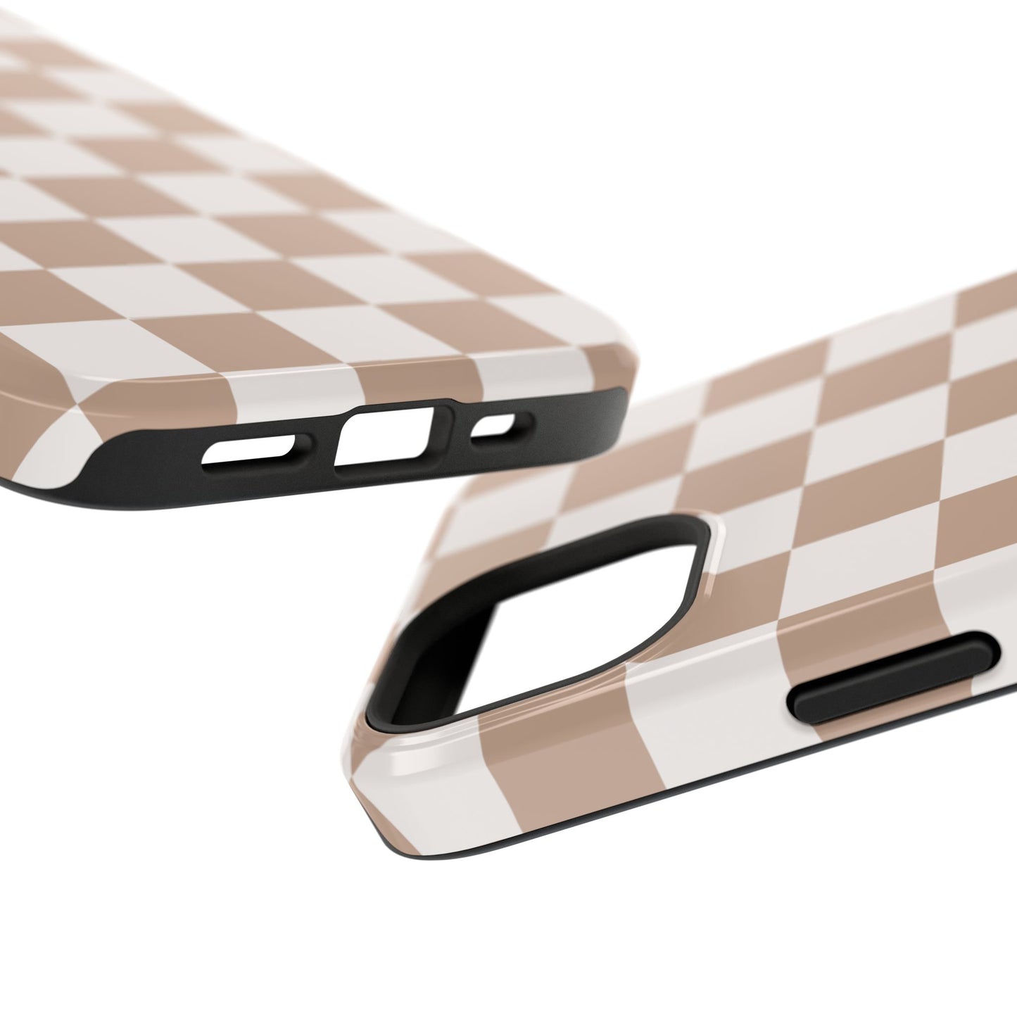 Neutral Checkered Impact-Resistant Phone Case