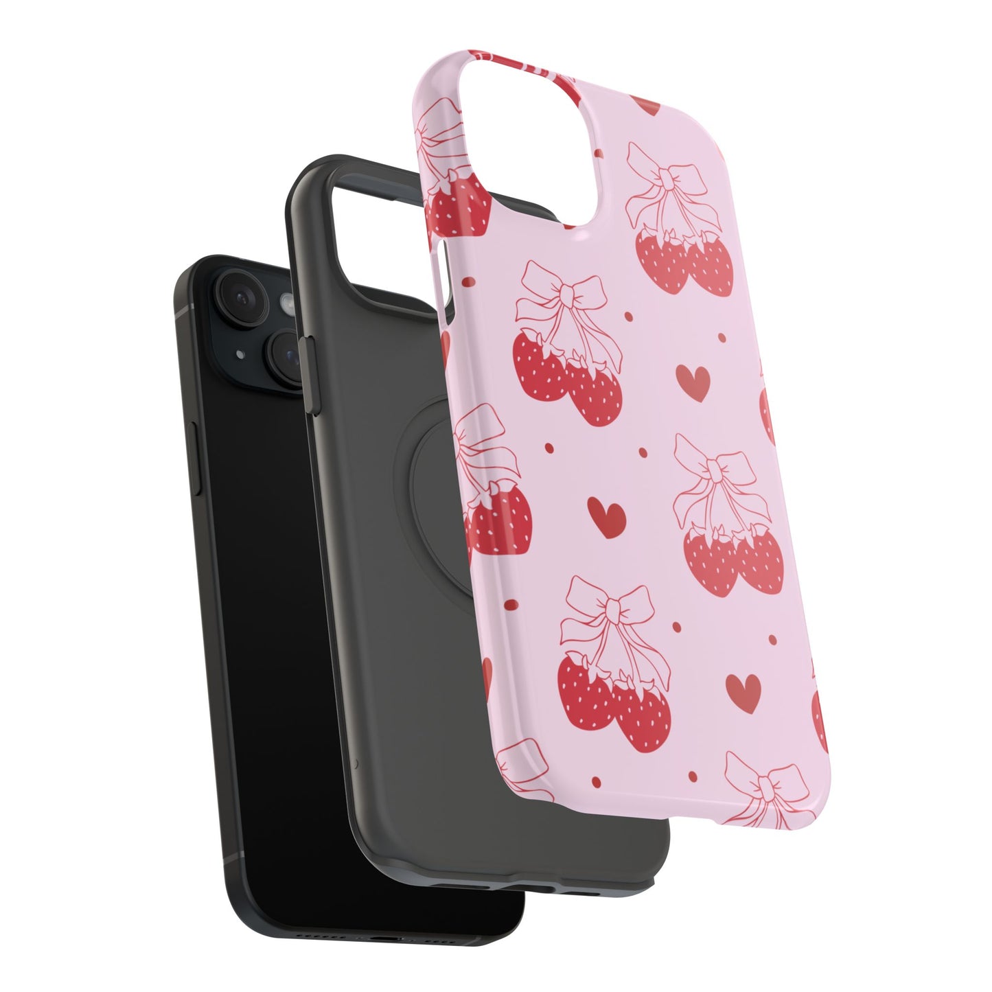 Strawberry Bow Impact-Resistant Phone Case