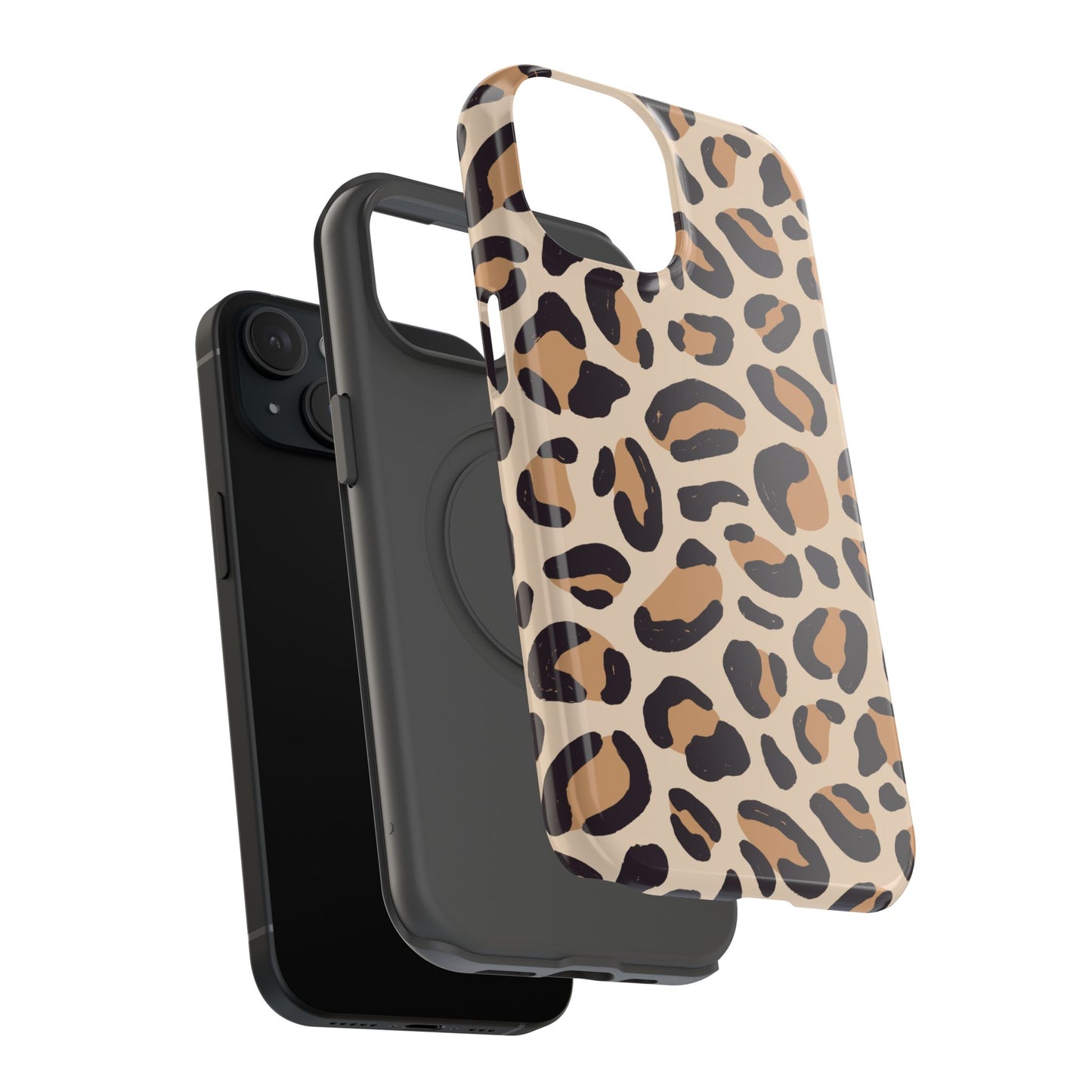 Glam Leopard Print Impact-Resistant Phone Case