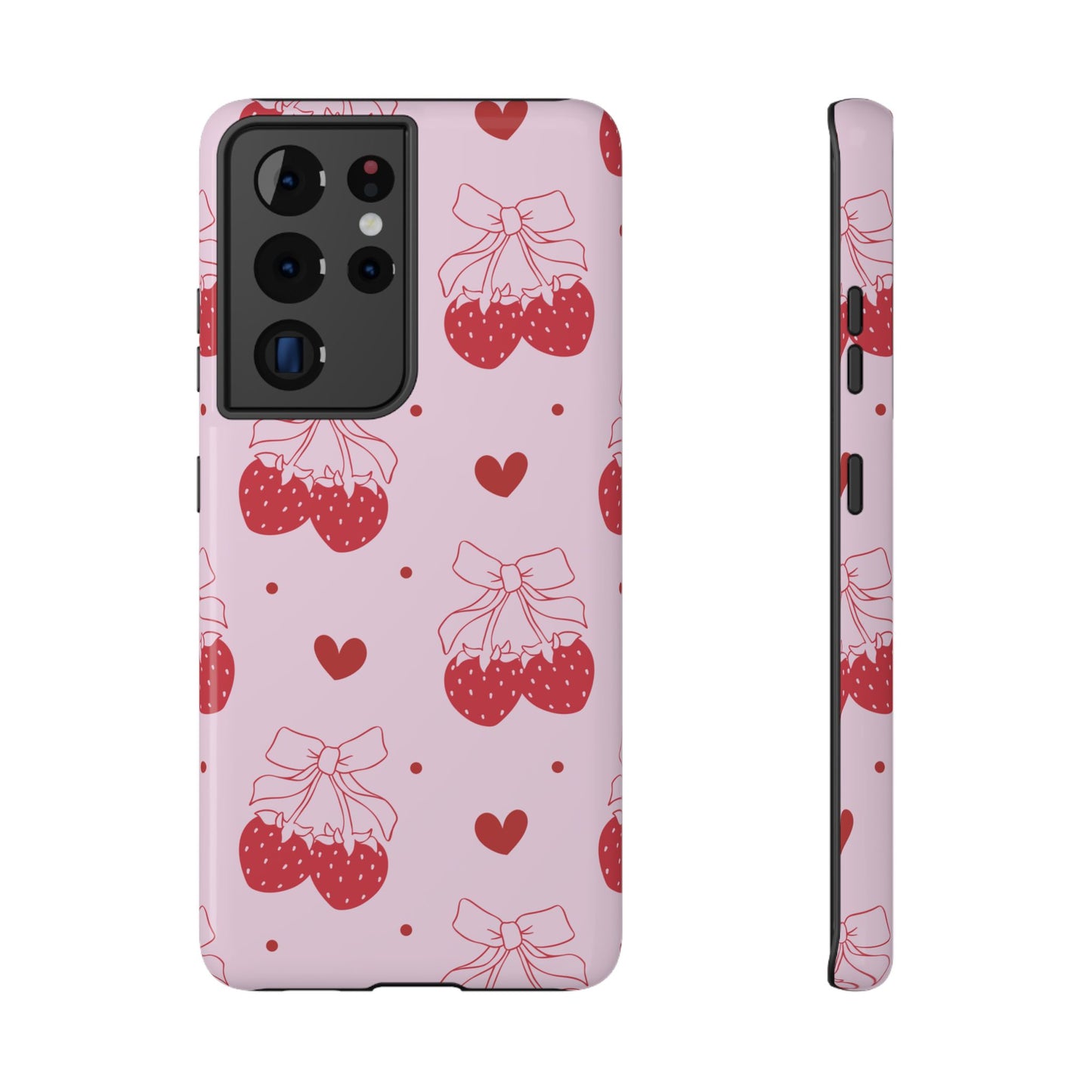 Strawberry Bow Impact-Resistant Phone Case