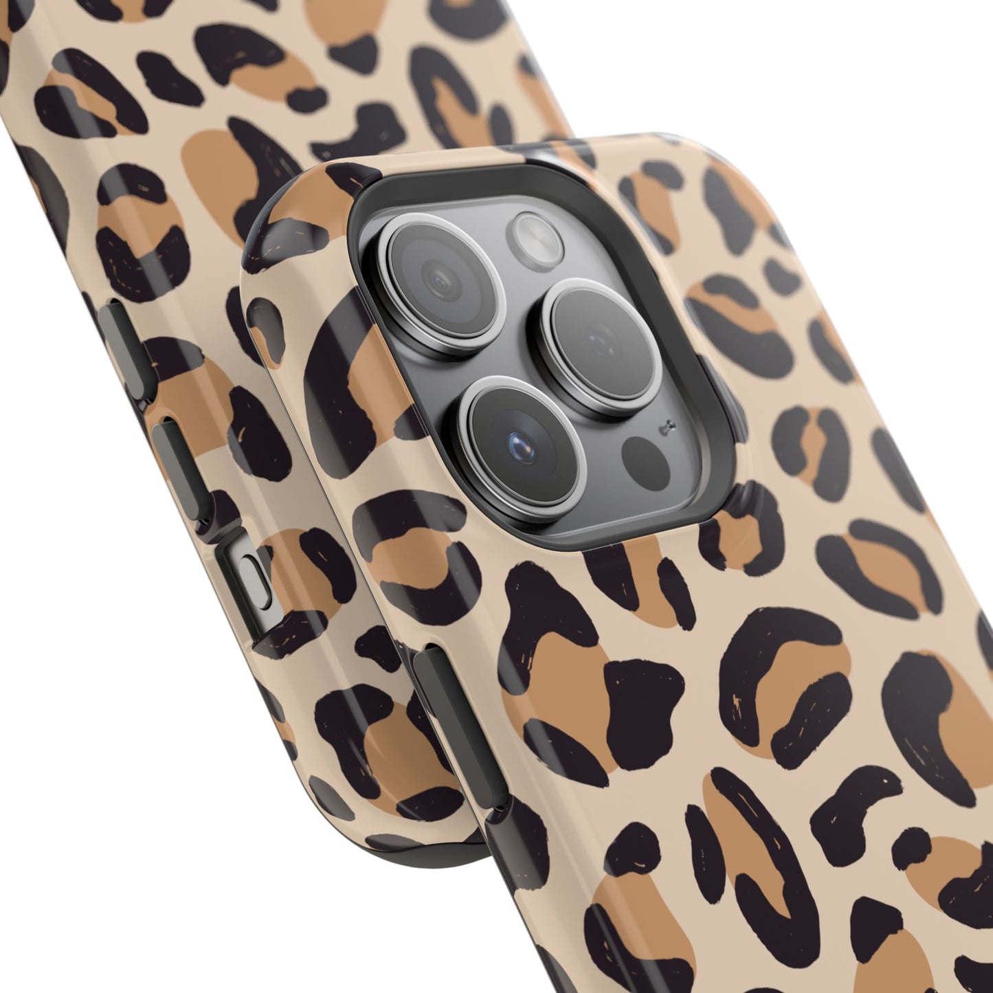 Glam Leopard Print Impact-Resistant Phone Case