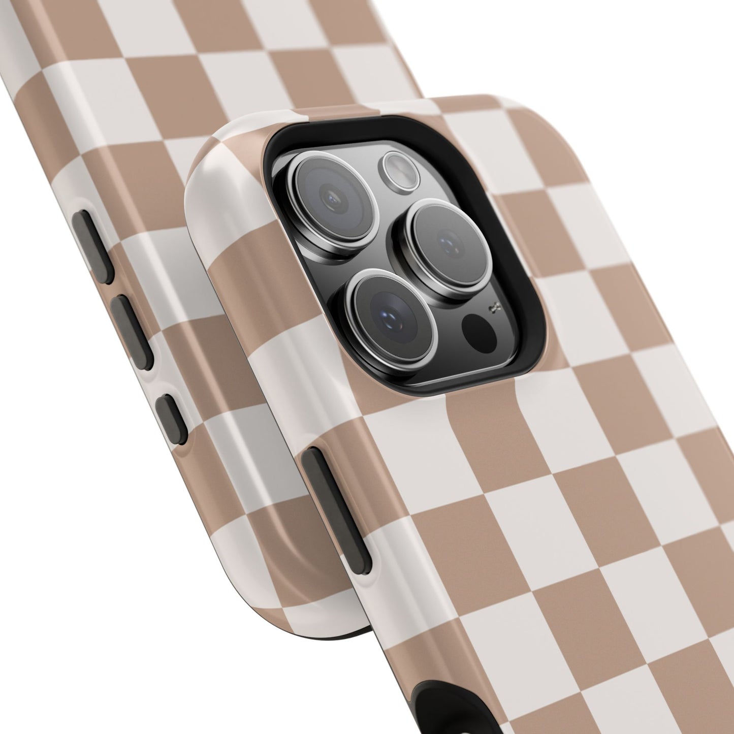 Neutral Checkered Impact-Resistant Phone Case