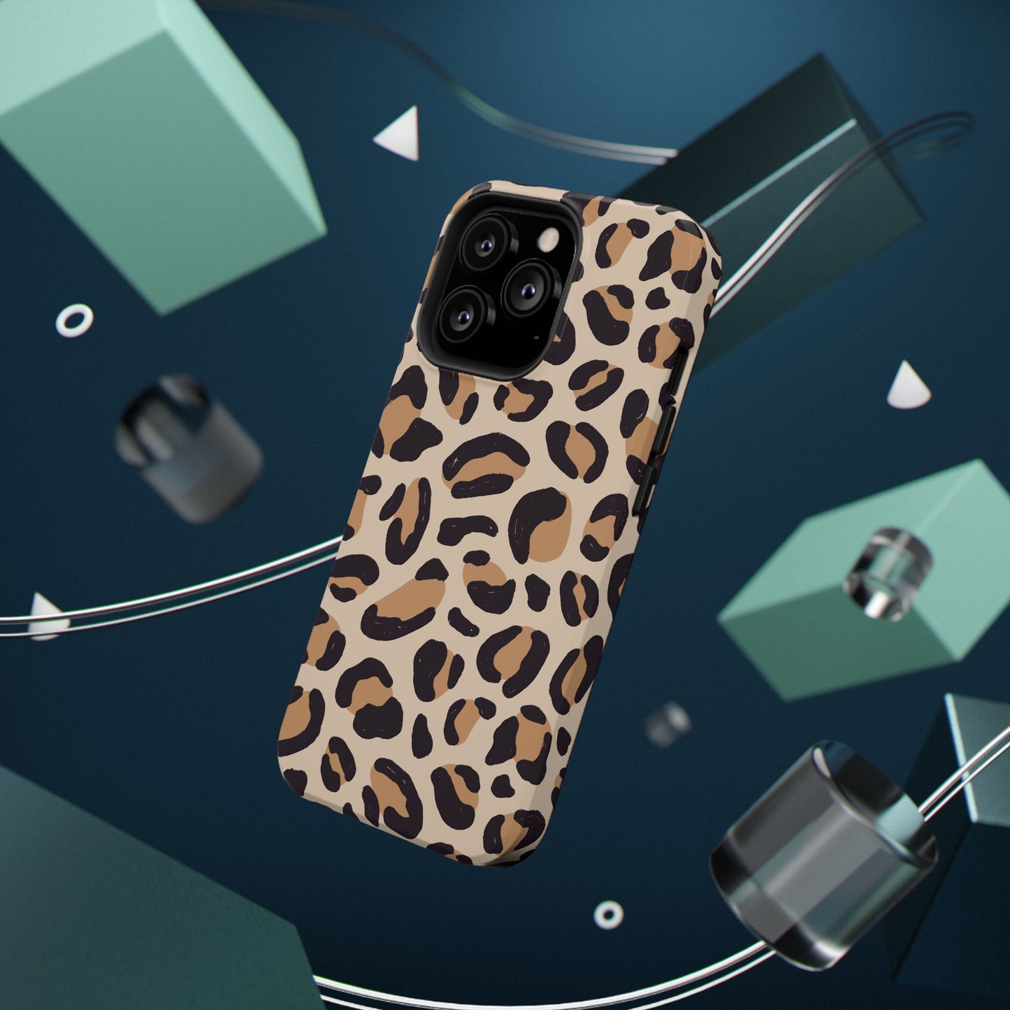 Glam Leopard Print Impact-Resistant Phone Case