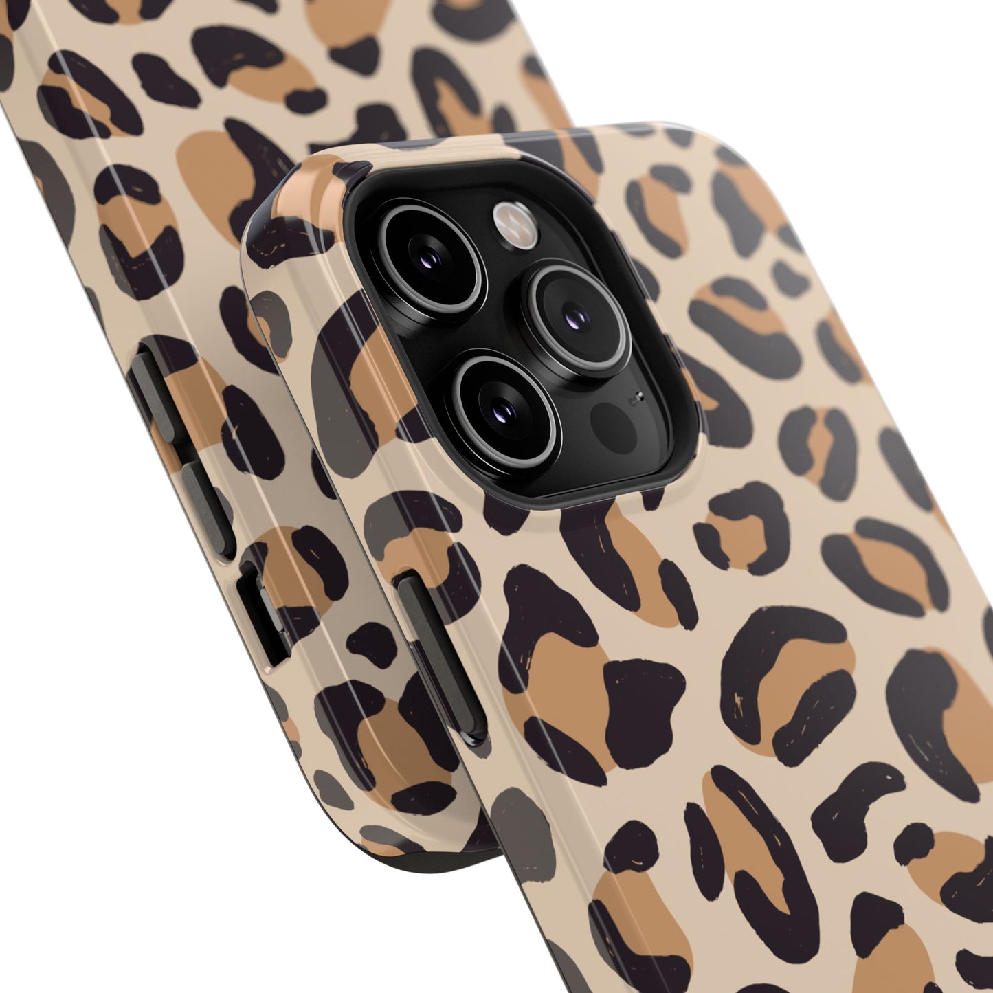 Glam Leopard Print Impact-Resistant Phone Case