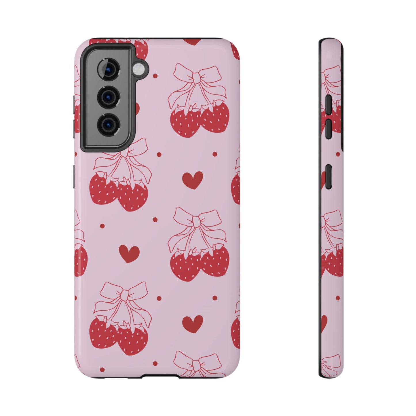 Strawberry Bow Impact-Resistant Phone Case