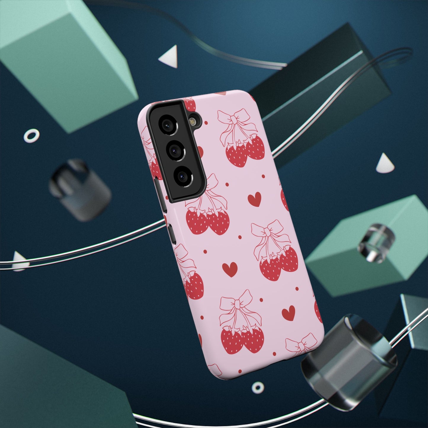 Strawberry Bow Impact-Resistant Phone Case