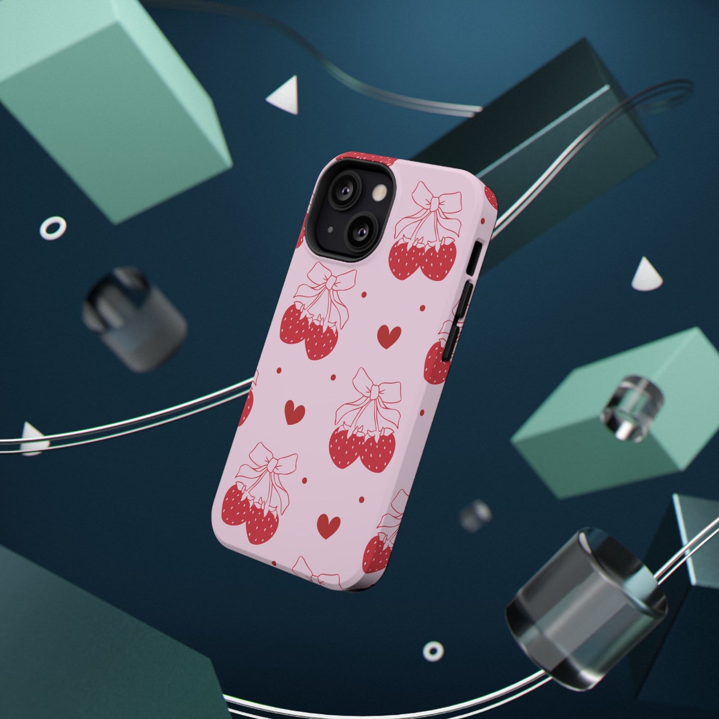 Strawberry Bow Impact-Resistant Phone Case