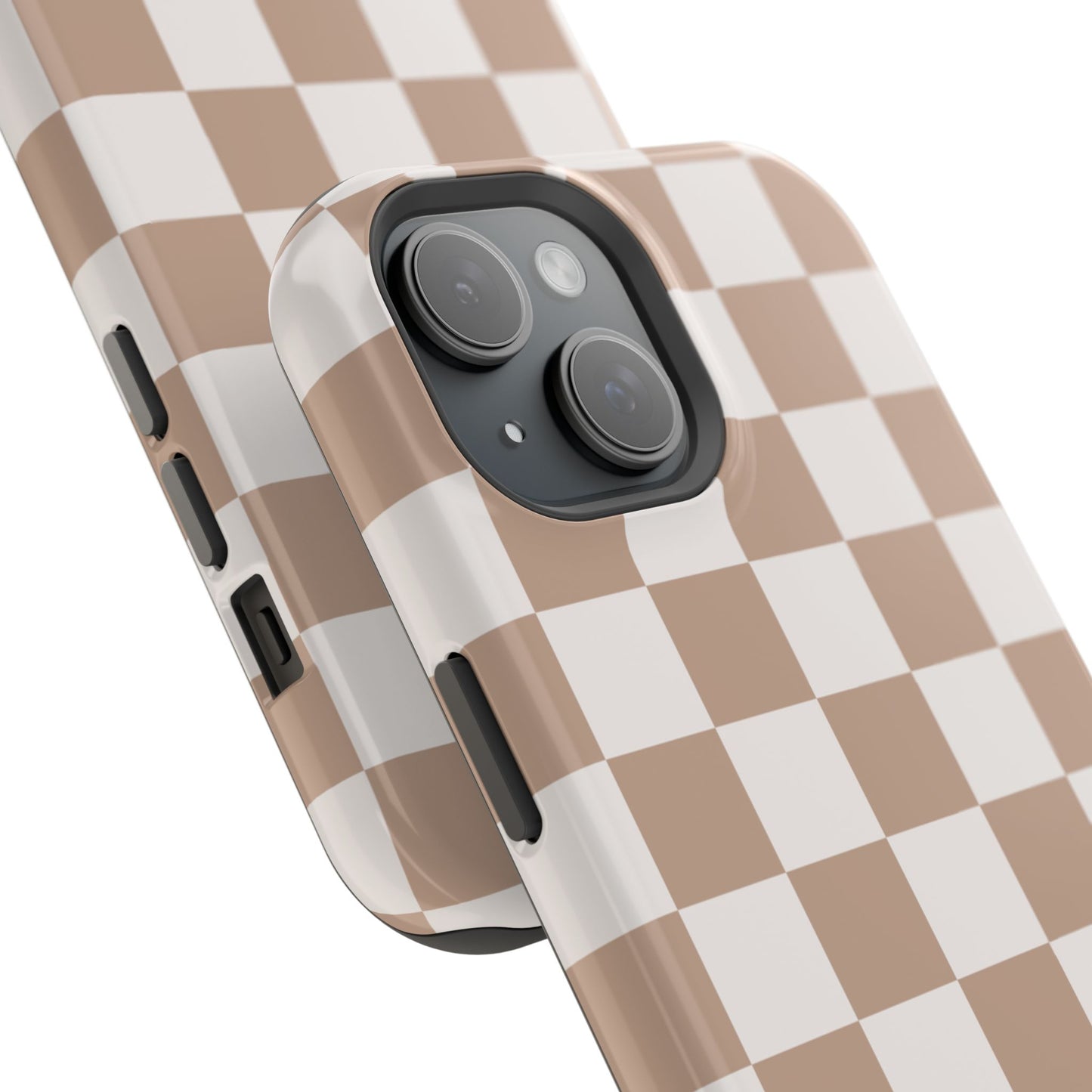 Neutral Checkered Impact-Resistant Phone Case