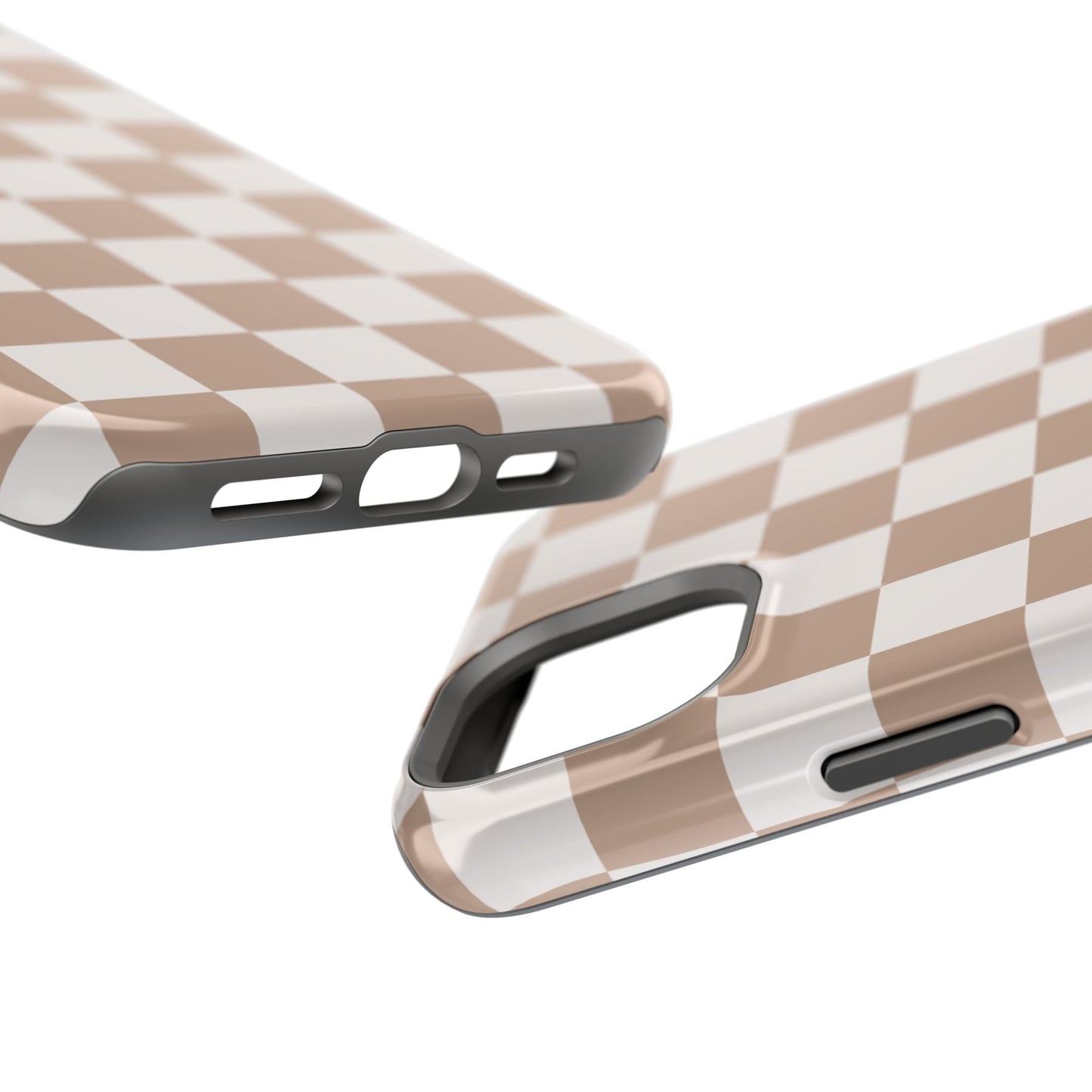 Neutral Checkered Impact-Resistant Phone Case