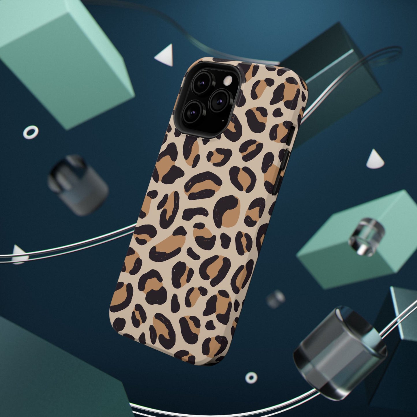 Glam Leopard Print Impact-Resistant Phone Case