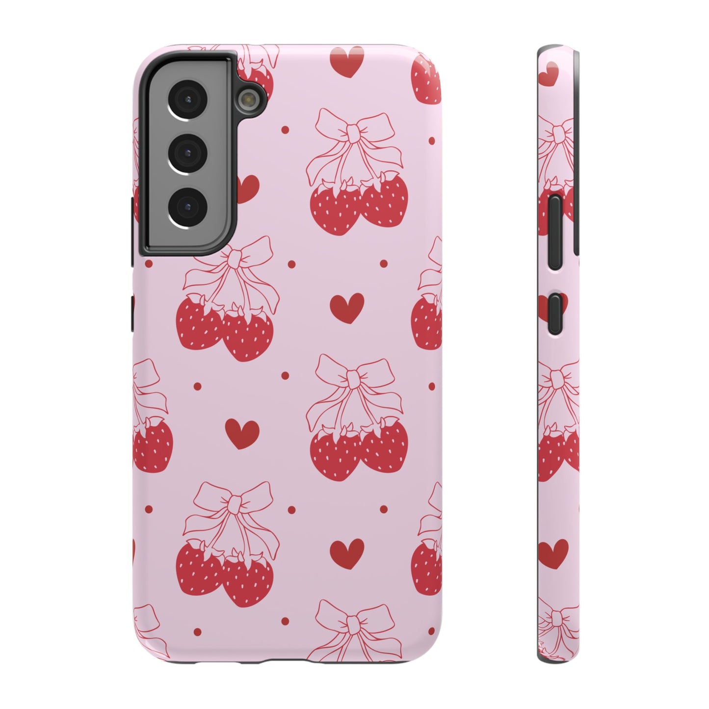 Strawberry Bow Impact-Resistant Phone Case
