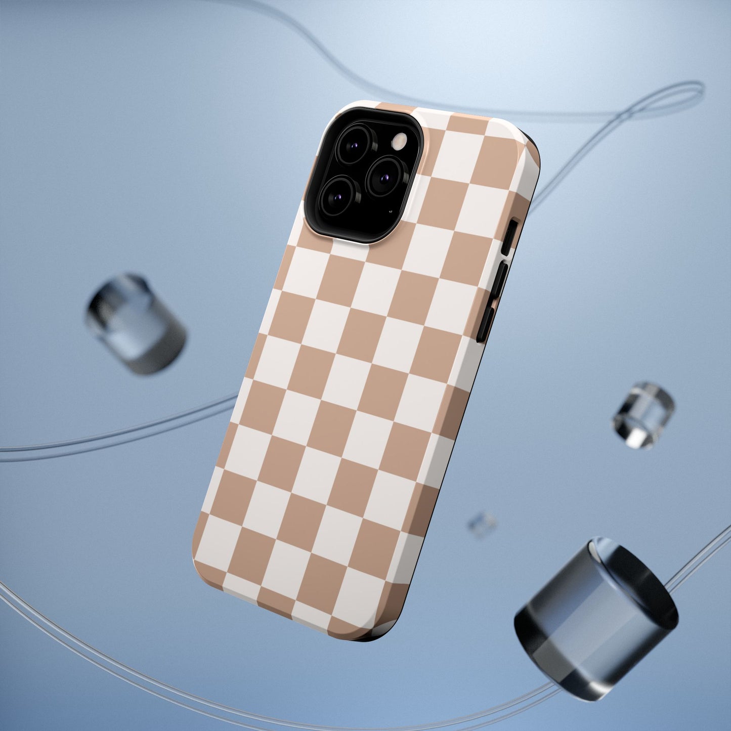 Neutral Checkered Impact-Resistant Phone Case