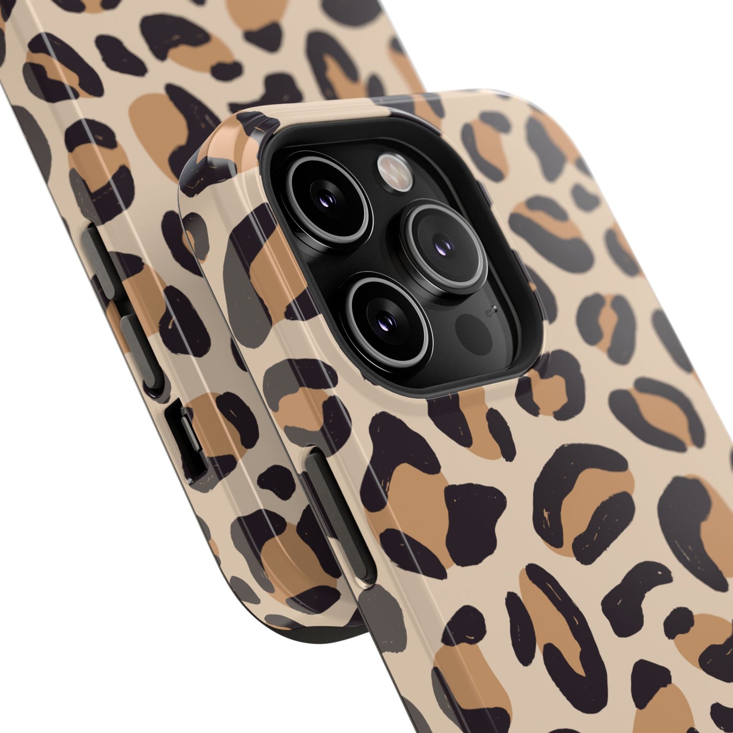 Glam Leopard Print Impact-Resistant Phone Case