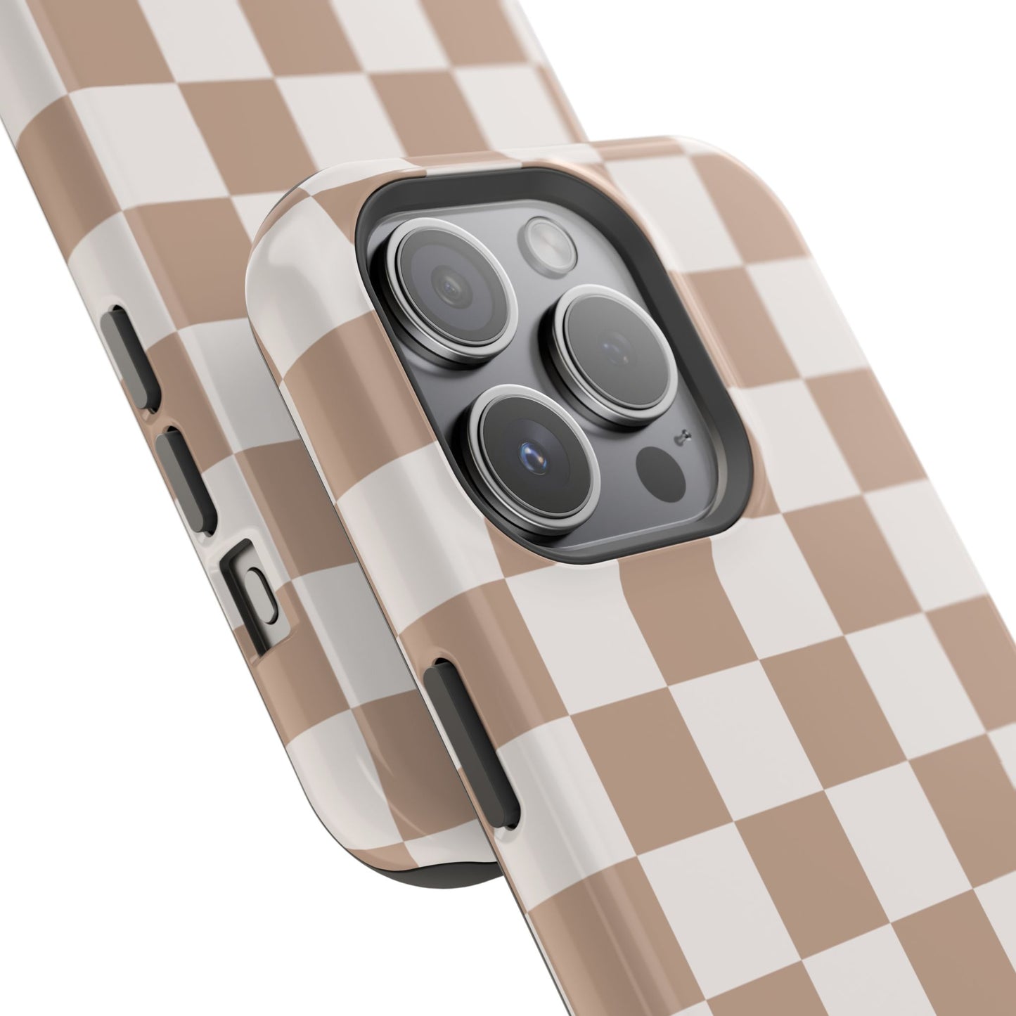 Neutral Checkered Impact-Resistant Phone Case